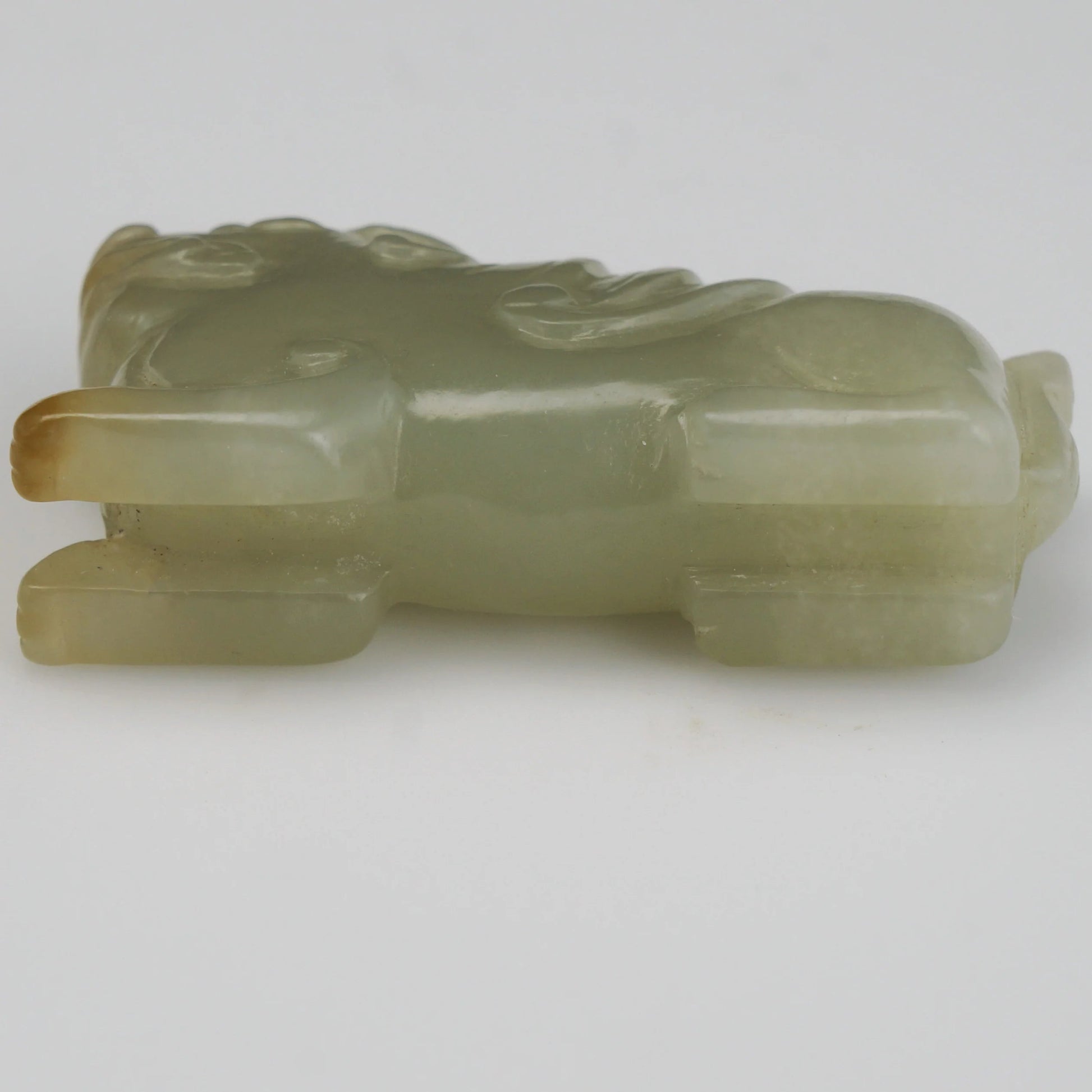 Chinese Bixie Carved Jade Pale Green Ornament Late Qing/Republic - Bear and Raven Antiques