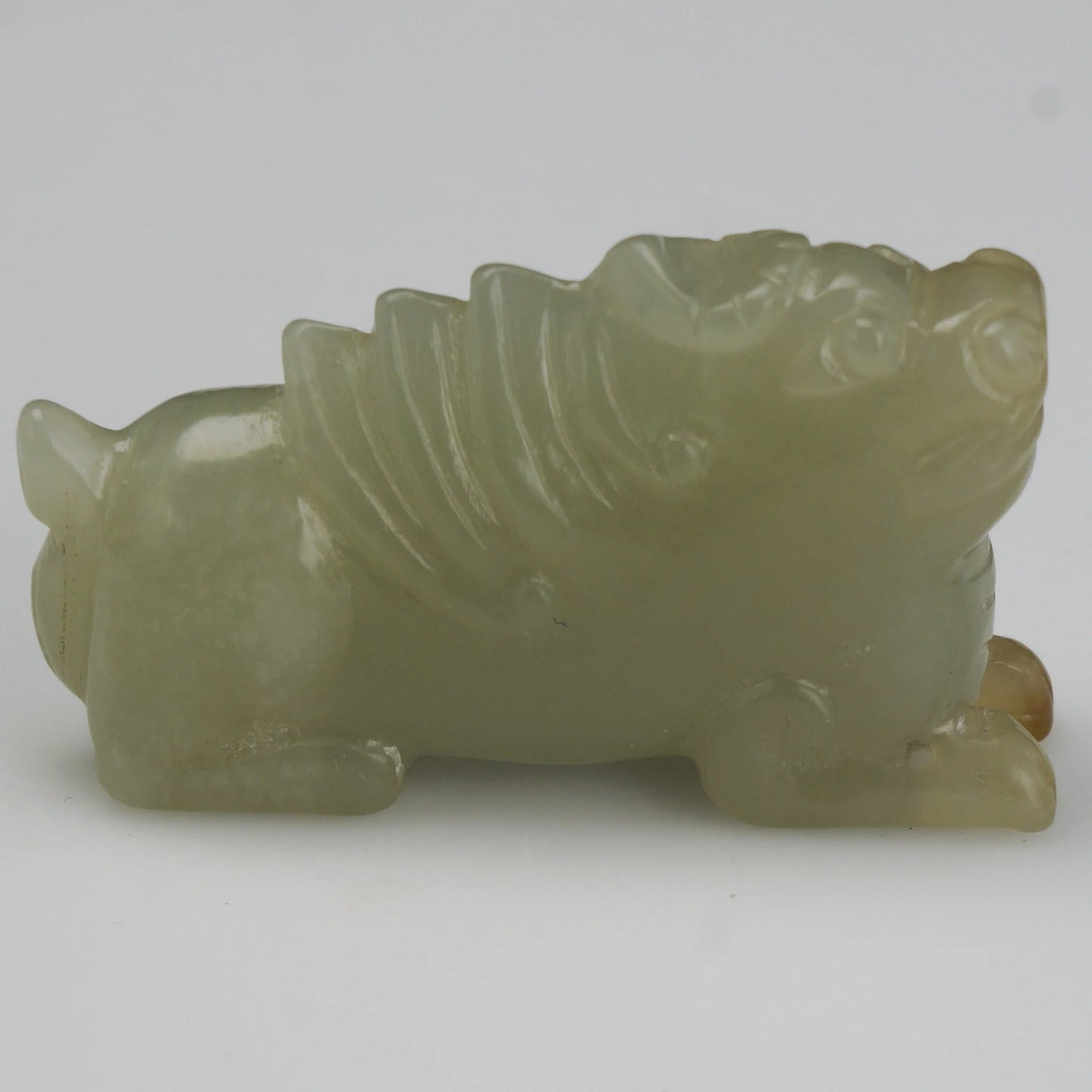 Chinese Bixie Carved Jade Pale Green Ornament Late Qing/Republic - Bear and Raven Antiques