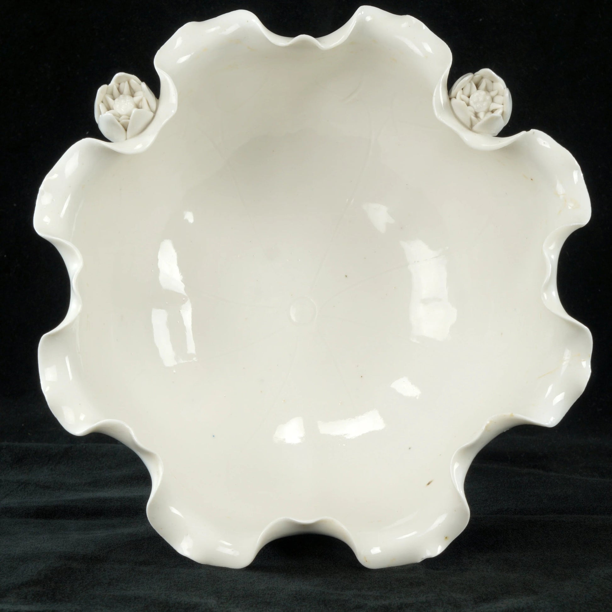 Chinese Blanc de Chine Lotus Bowl Mid 20th C - Bear and Raven Antiques