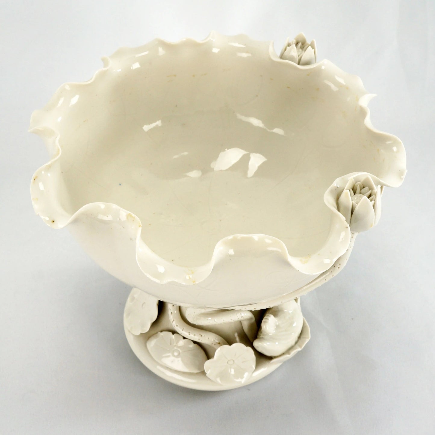 Chinese Blanc de Chine Lotus Bowl Mid 20th C - Bear and Raven Antiques