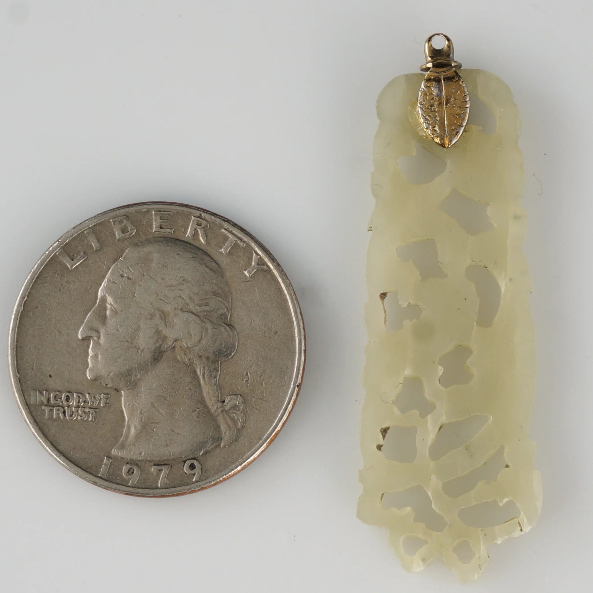 Chinese Carved Pale Green Jade Filigree Pendant Late Qing Republic - Bear and Raven Antiques