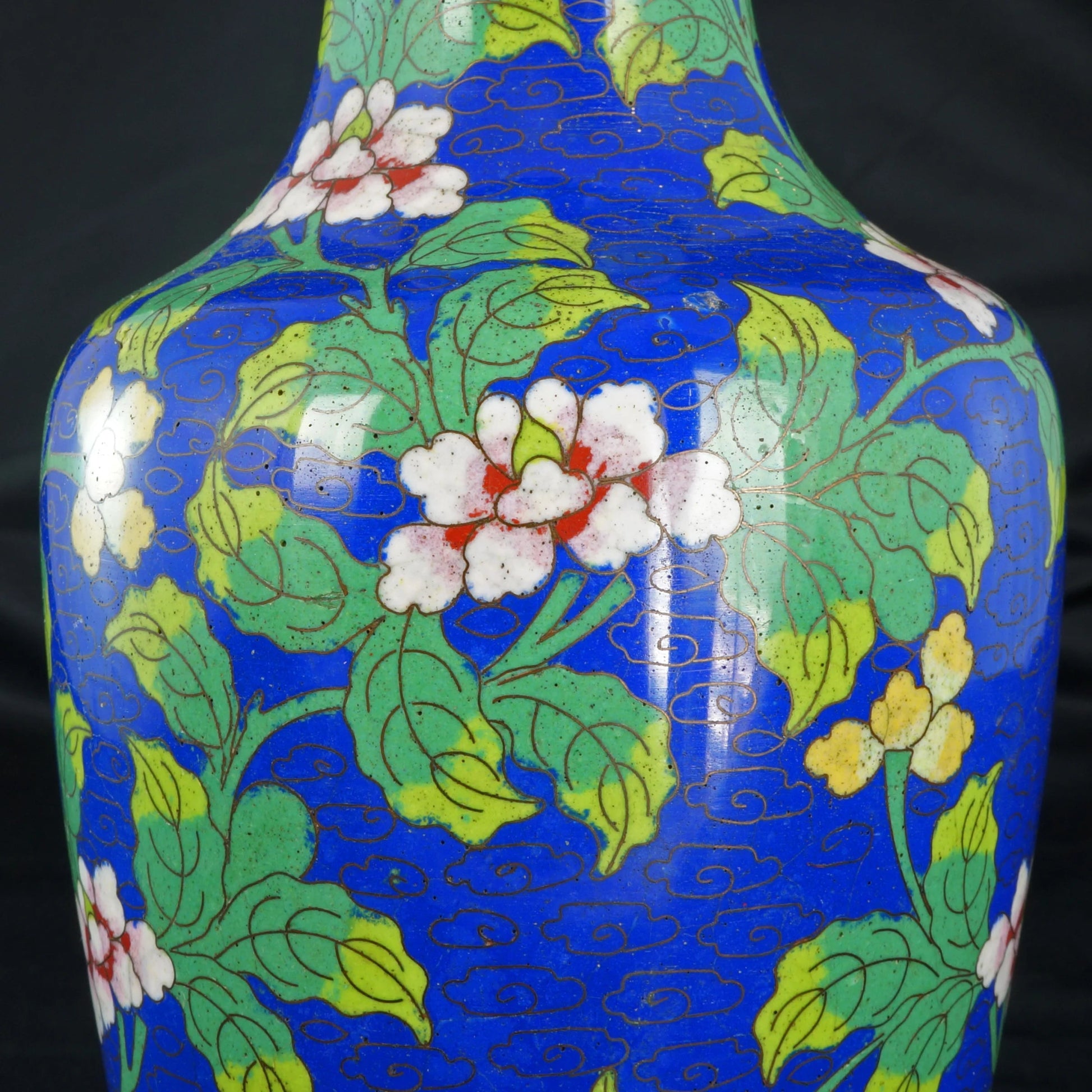 Chinese Cloisonné Vase with Floral Design Circa 1920’s - Bear and Raven Antiques