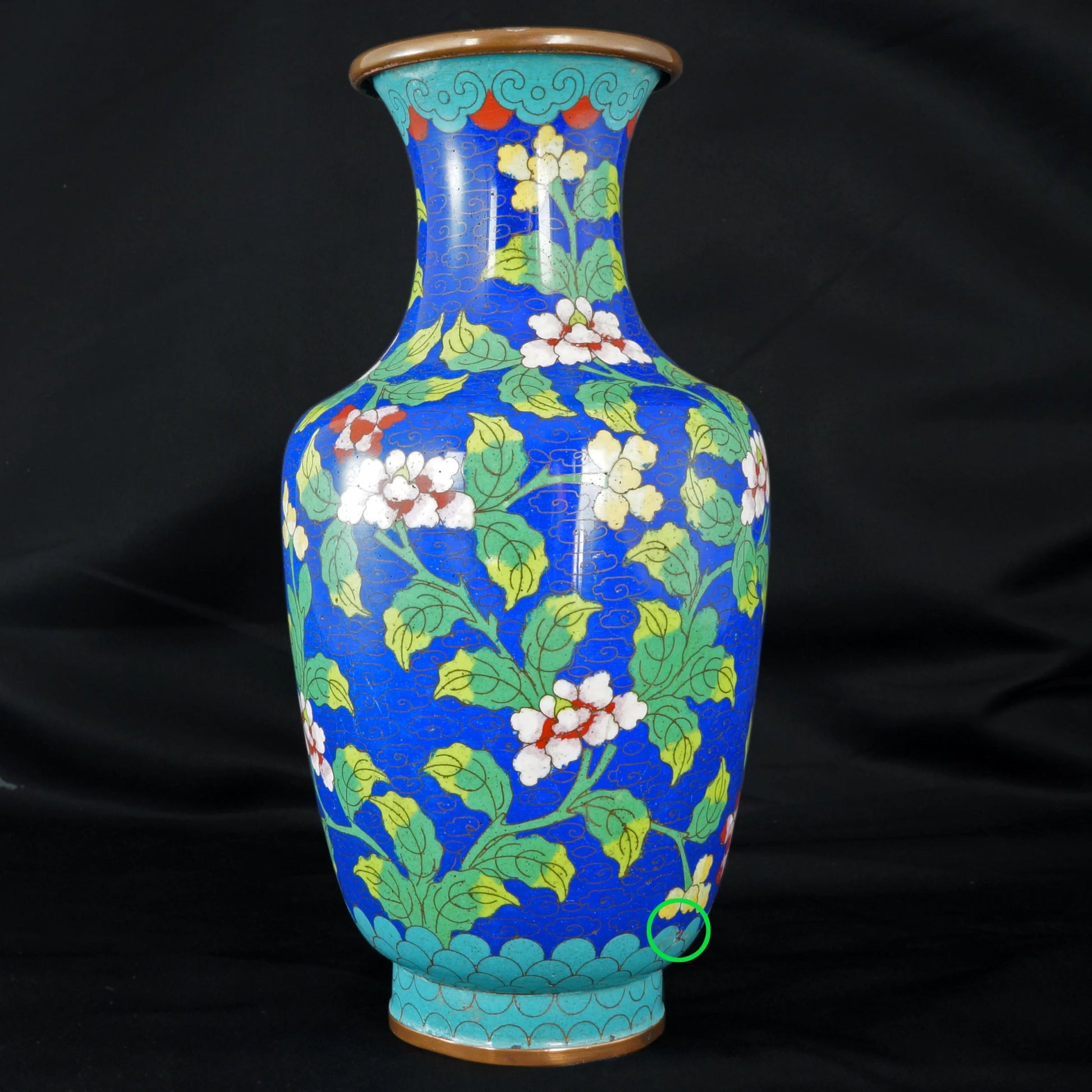 Chinese Cloisonné Vase with Floral Design Circa 1920’s - Bear and Raven Antiques