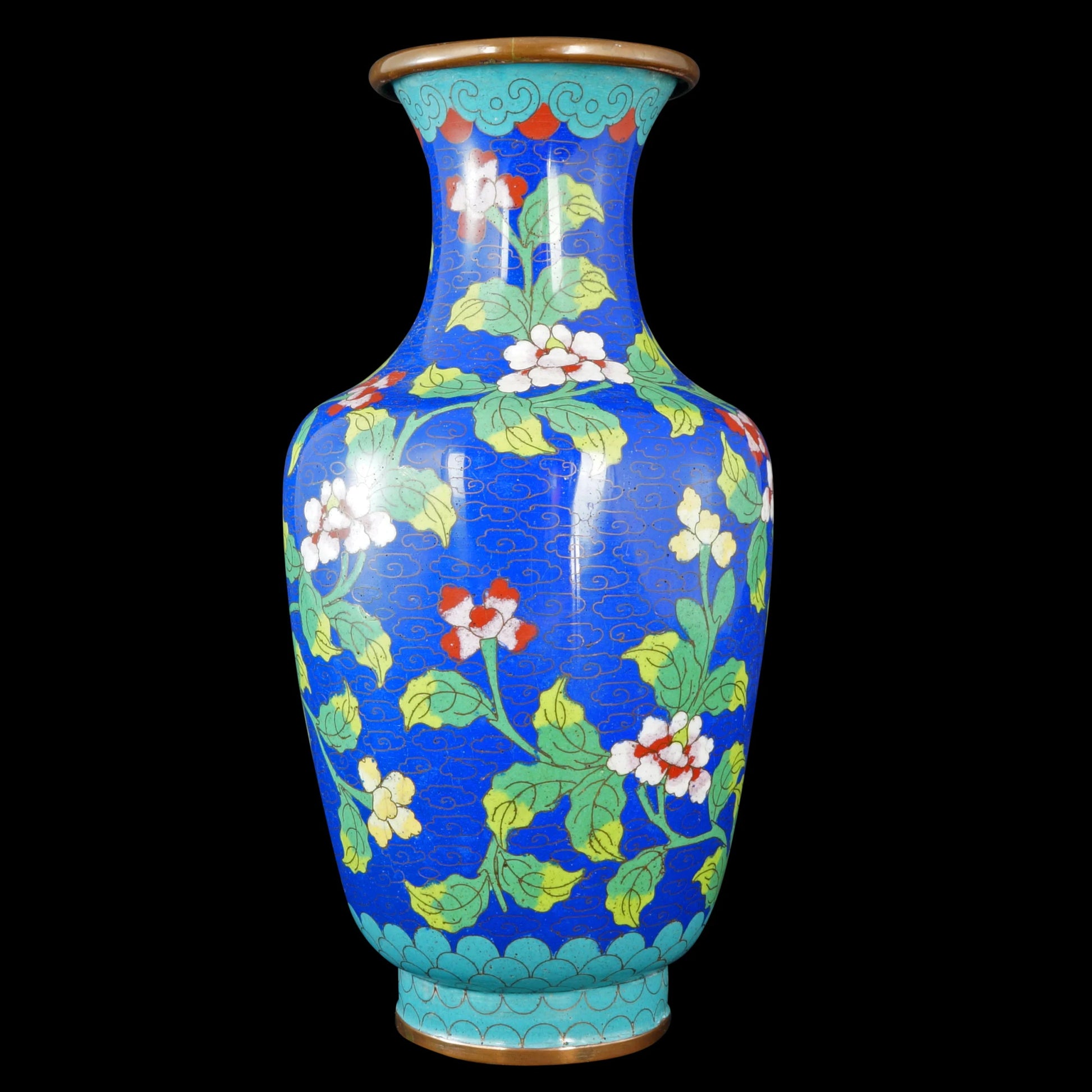 Chinese Cloisonné Vase with Floral Design Circa 1920’s - Bear and Raven Antiques