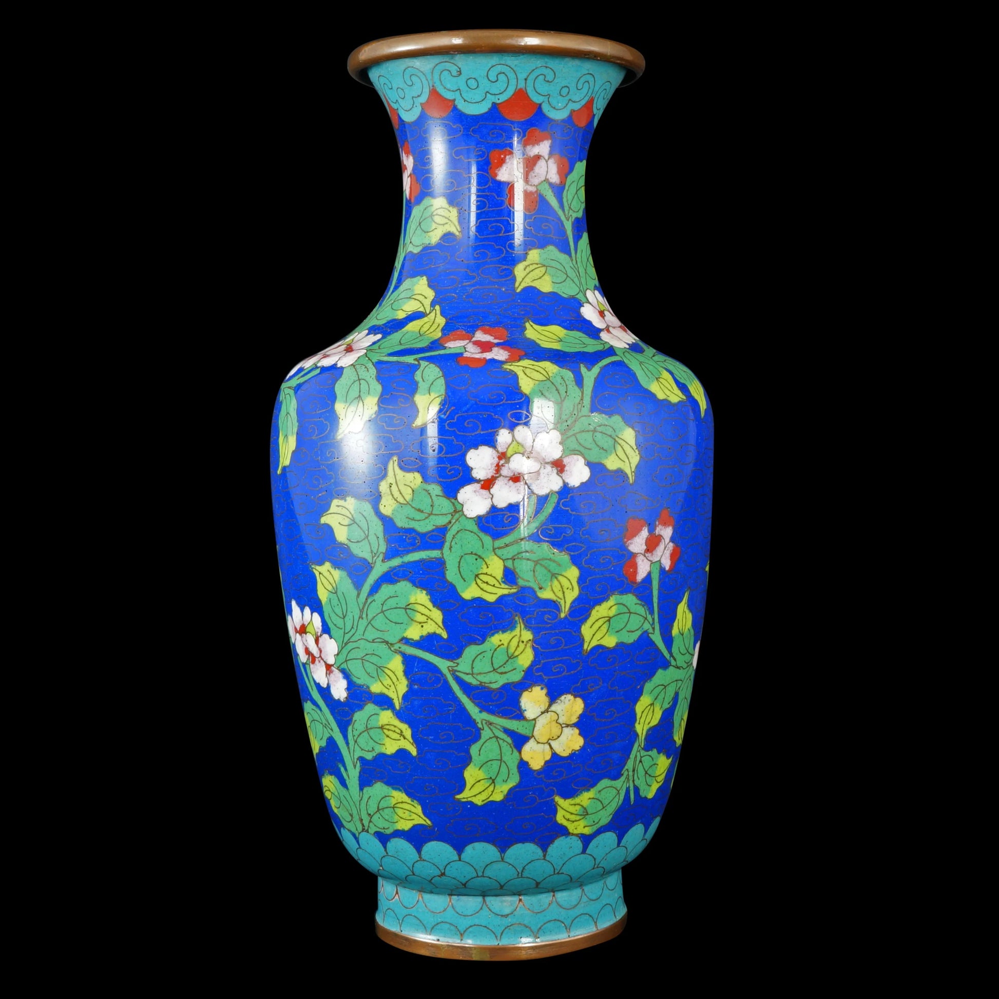 Chinese Cloisonné Vase with Floral Design Circa 1920’s - Bear and Raven Antiques