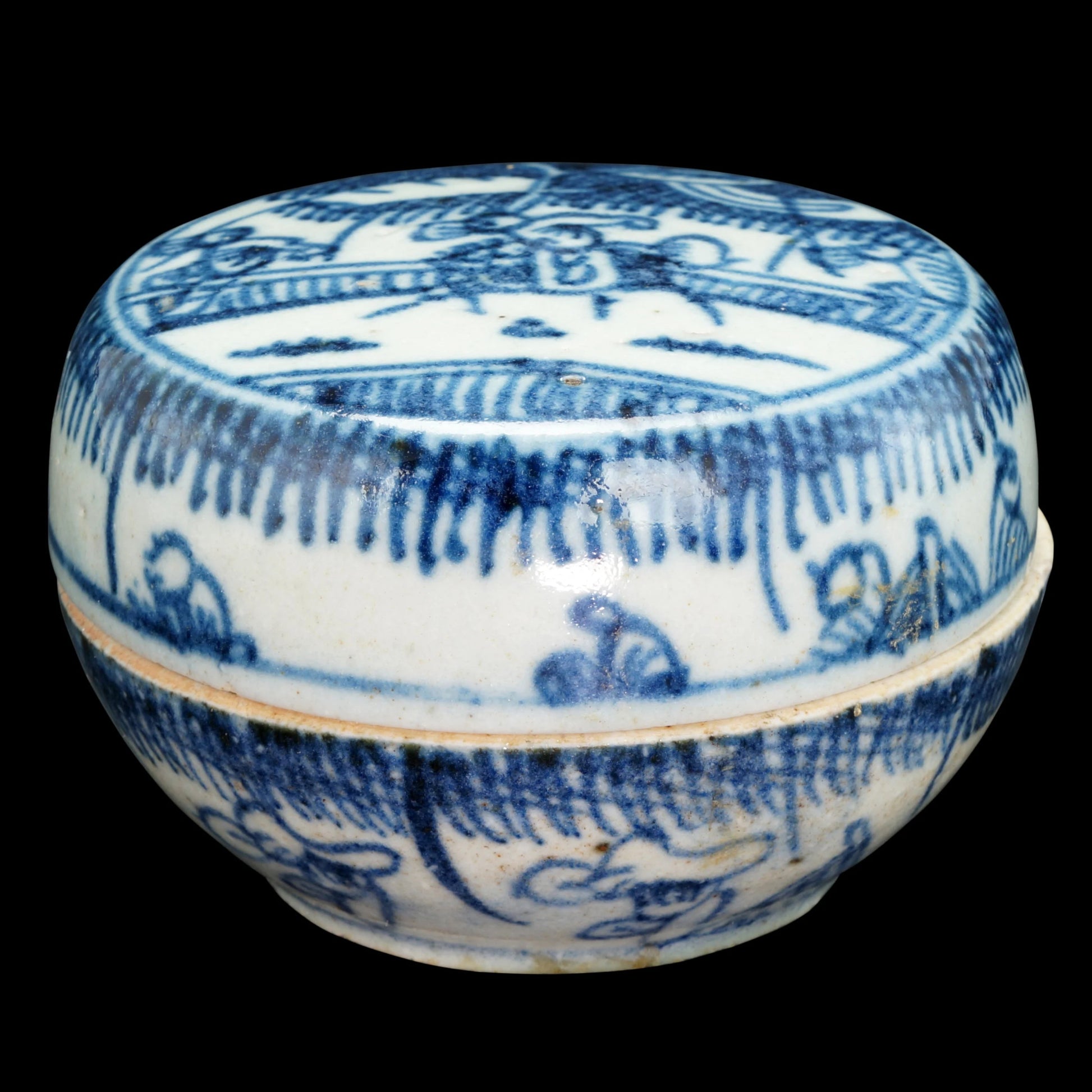 Chinese Early Ming Blue and White Lidded Box 15th C - Bear and Raven Antiques