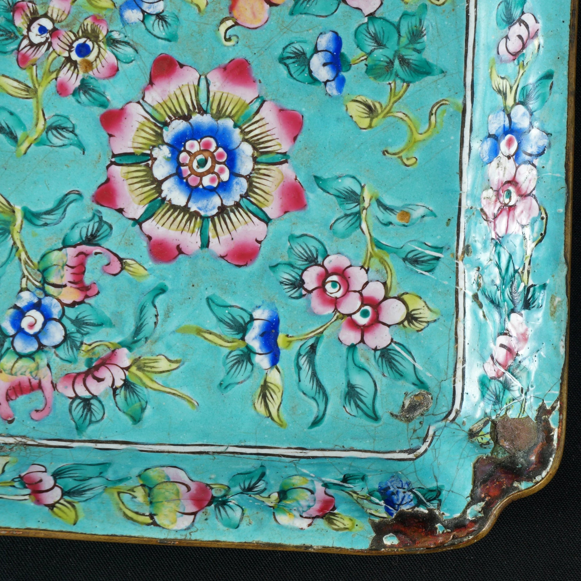 Chinese Enamel on Copper Tray 19th Century - Bear and Raven Antiques