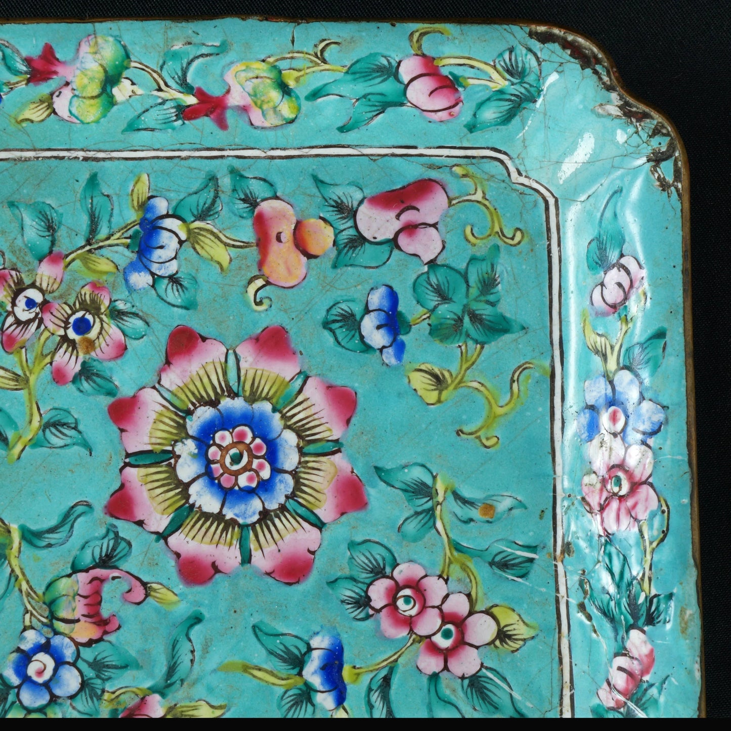 Chinese Enamel on Copper Tray 19th Century - Bear and Raven Antiques