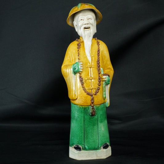 Chinese Mandarin Elderly Man Porcelain Figure Late Qing/Republic - Bear and Raven Antiques