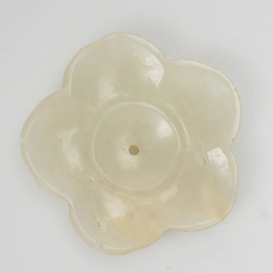 Chinese Ming Nearly White Jade Button - Bear and Raven Antiques