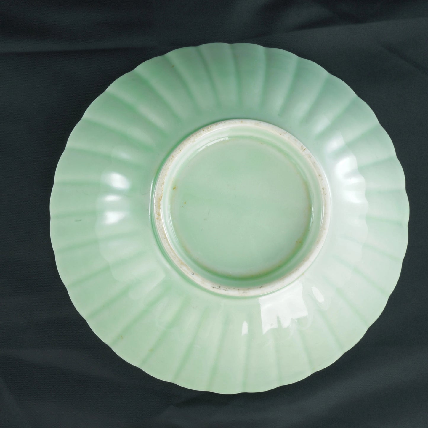 Chinese or Korean Monochrome Celadon Fluted Bowl Circa 1900 - Bear and Raven Antiques