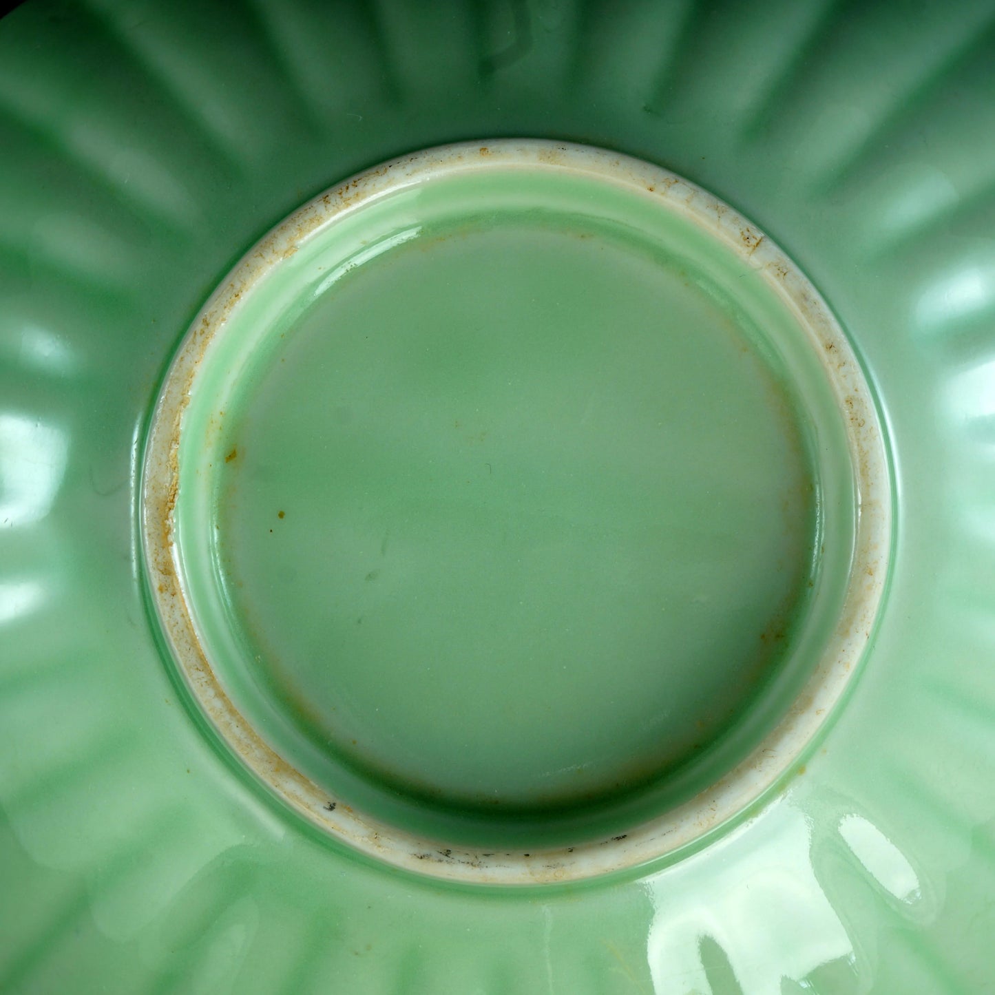 Chinese or Korean Monochrome Celadon Fluted Bowl Circa 1900 - Bear and Raven Antiques