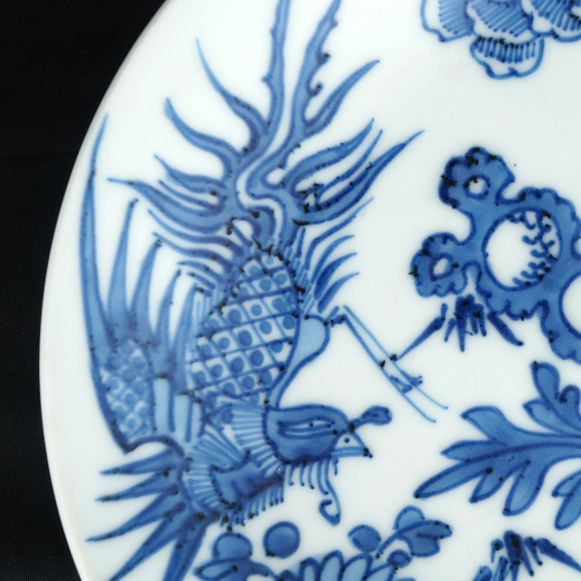 Chinese Phoenix and Peony Shallow Bowl 19th Century - Bear and Raven Antiques