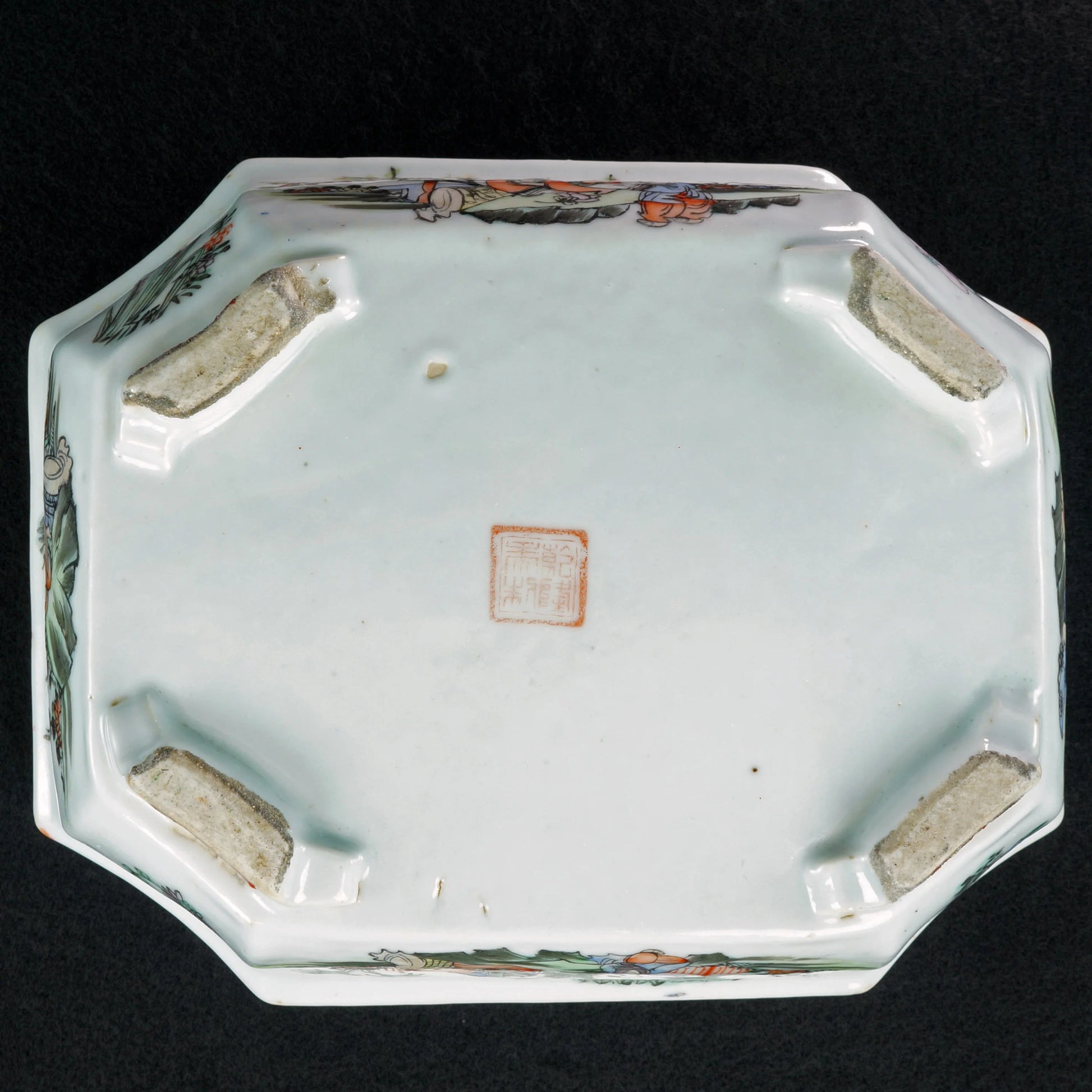 Chinese Polychrome Bulb Pot Jiaqing Reign Mark Late Qing/Republic - Bear and Raven Antiques