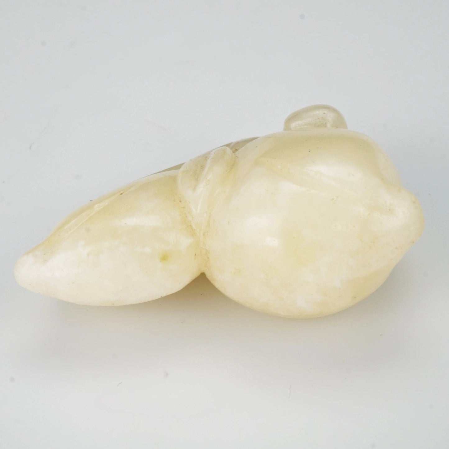 Chinese Qing/Republic Carved White Jade Toggle Two Peaches - Bear and Raven Antiques