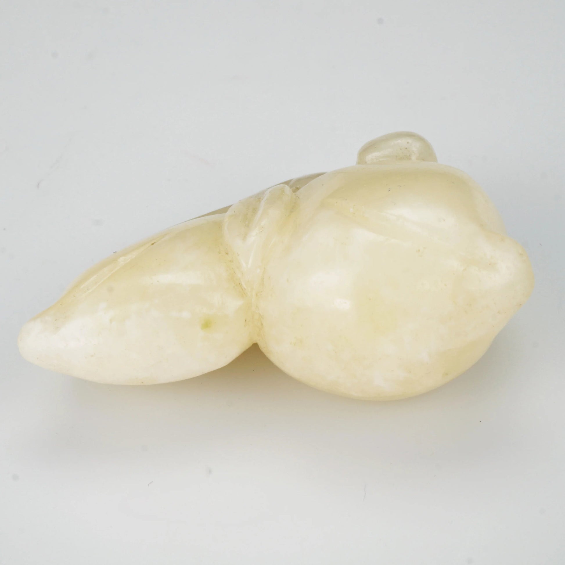 Chinese Qing/Republic Carved White Jade Toggle Two Peaches - Bear and Raven Antiques