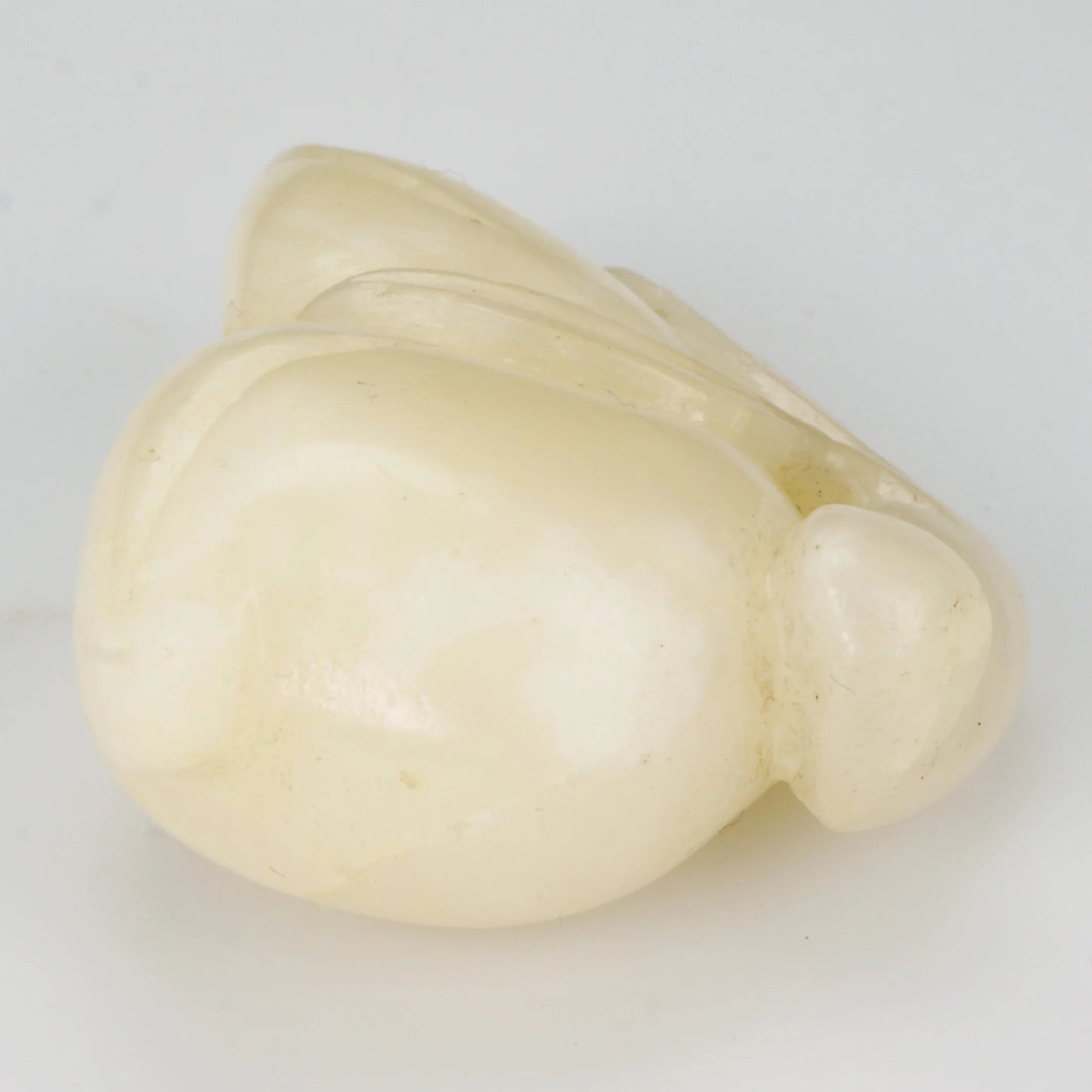 Chinese Qing/Republic Carved White Jade Toggle Two Peaches - Bear and Raven Antiques