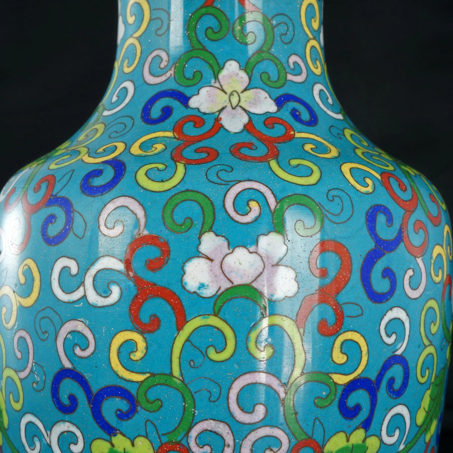 Chinese Republic Era Cloisonné Vase with Scrolling Lotus Design Circa 1920 - Bear and Raven Antiques