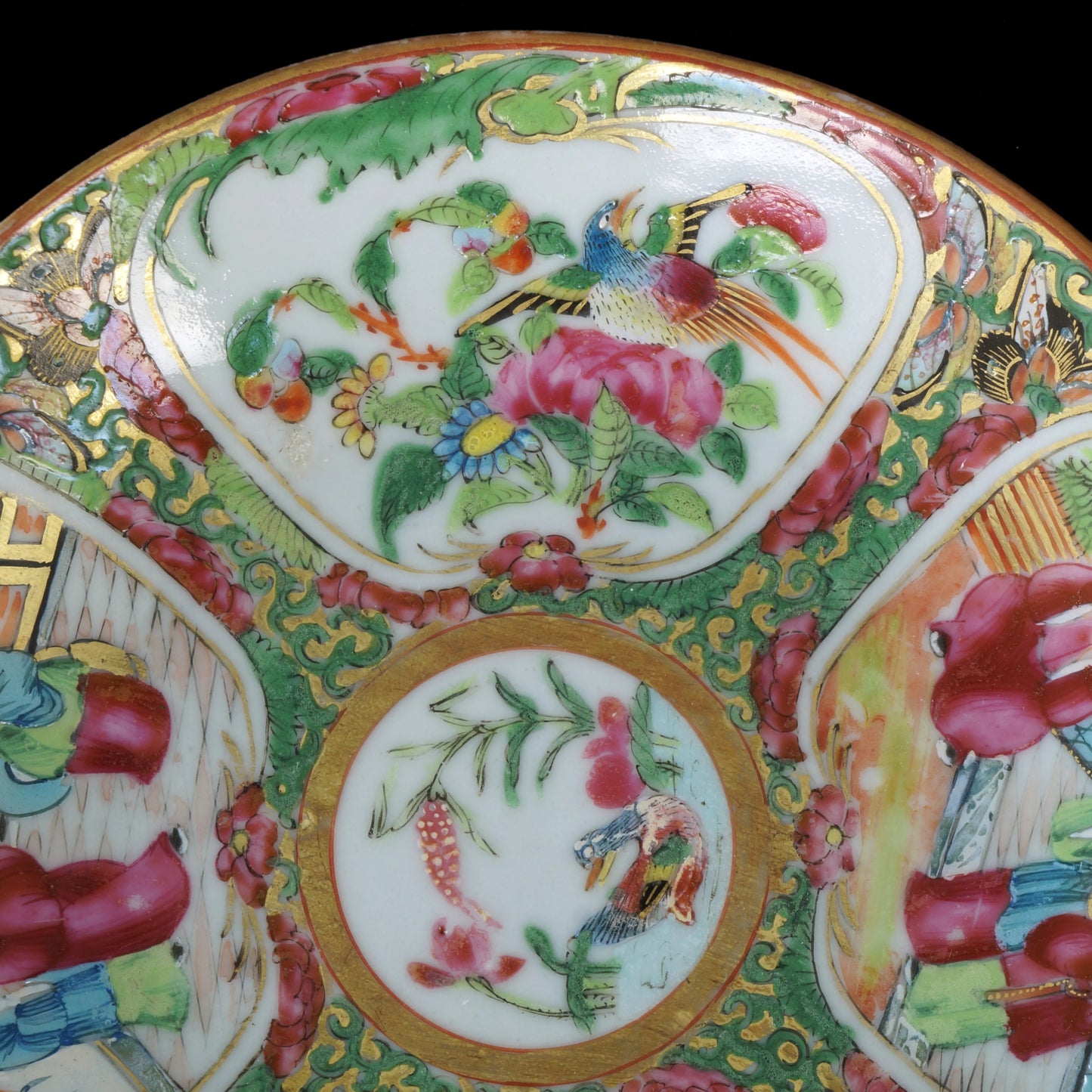 Chinese Rose Mandarin Saucer Circa 1840 - Bear and Raven Antiques