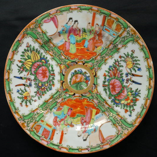 Chinese Rose Medallion Plate Republic Period - Bear and Raven Antiques