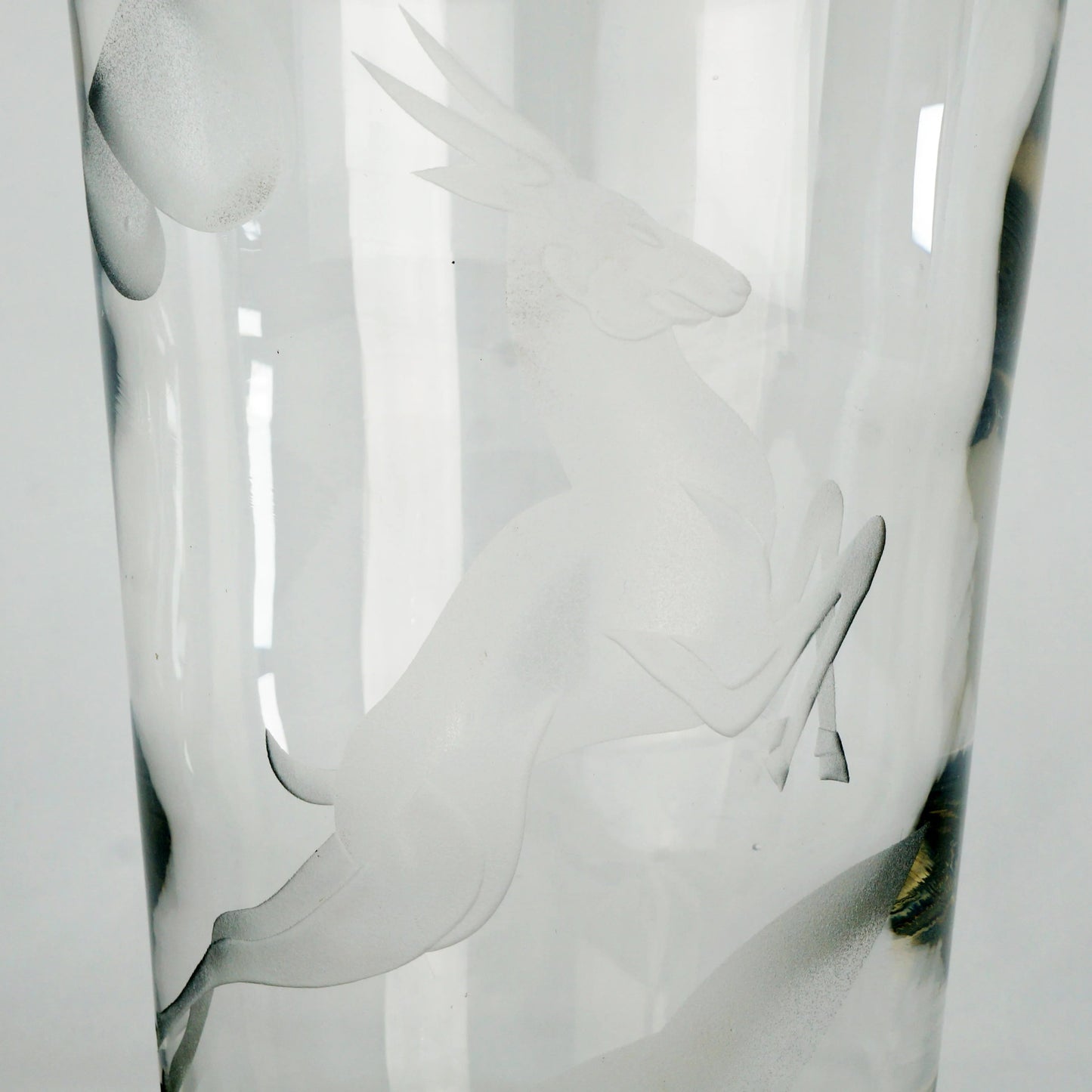 Clear Art Deco Gazelle Vase Circa 1925 - Bear and Raven Antiques