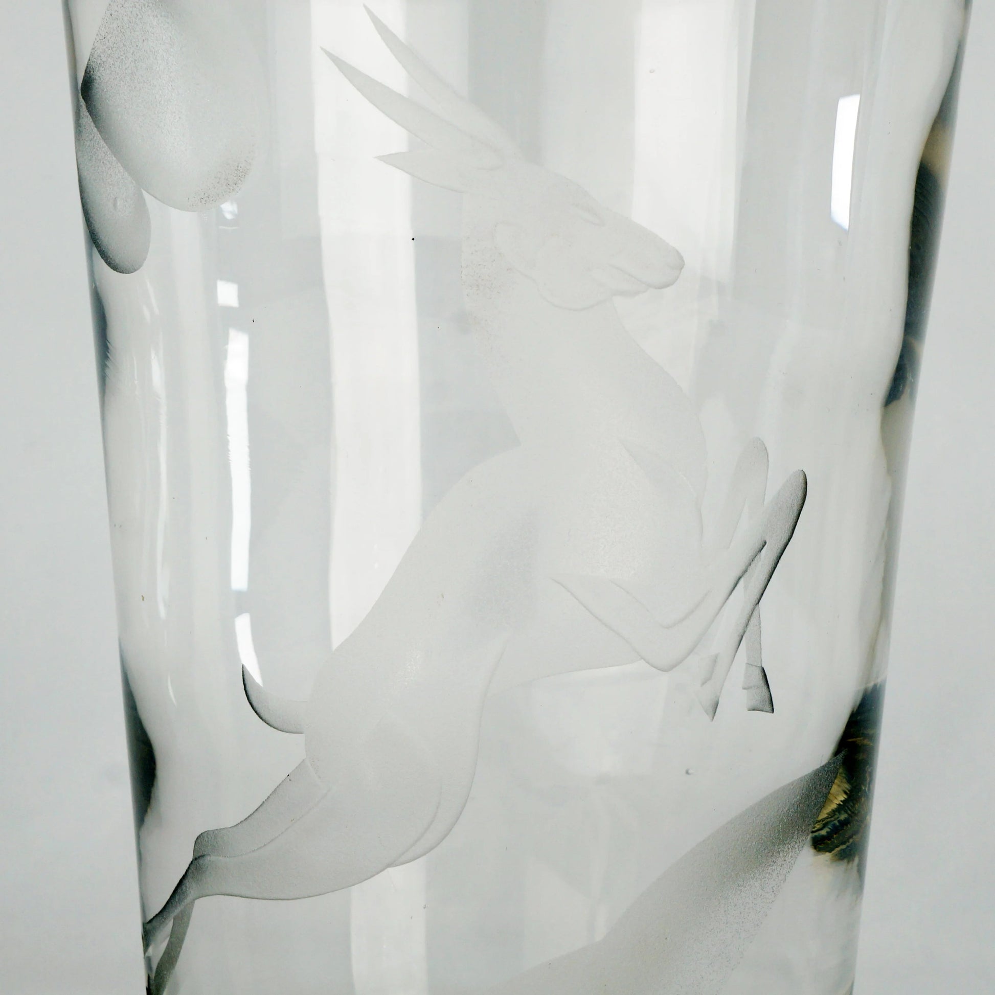 Clear Art Deco Gazelle Vase Circa 1925 - Bear and Raven Antiques