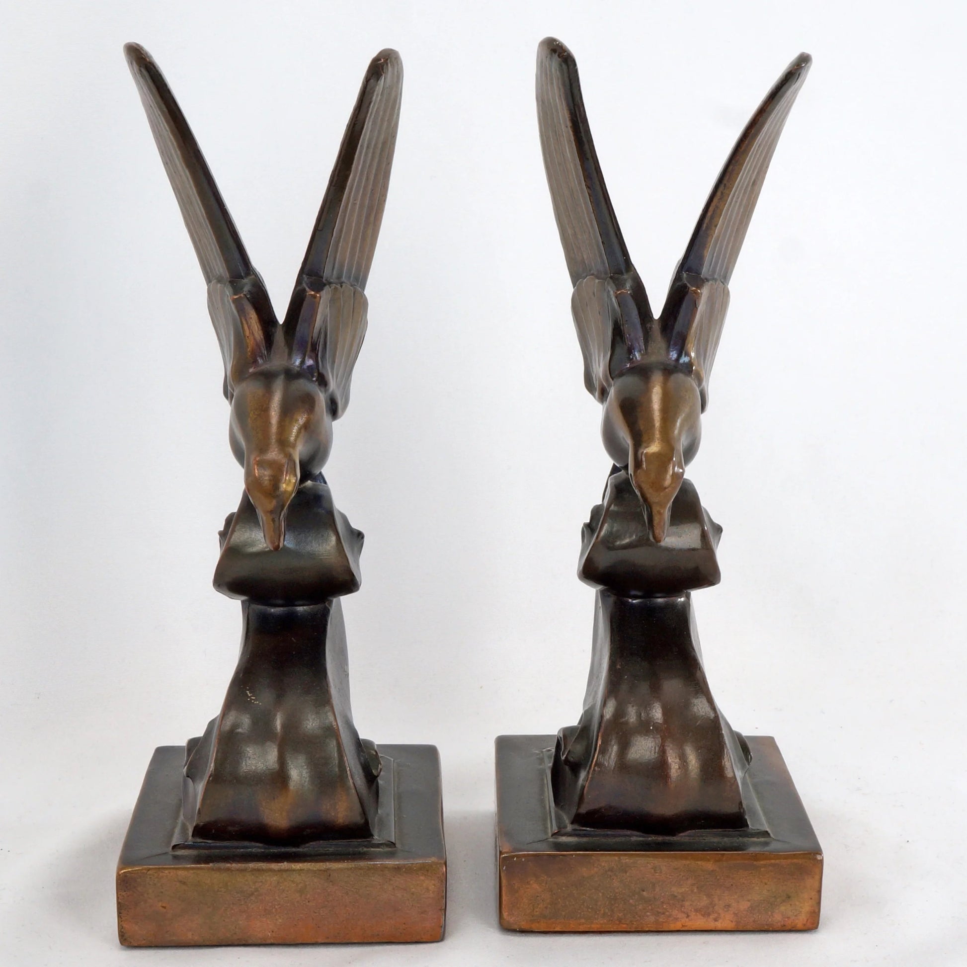 Deco Perched Eagle Bookends Circa 1934 - Bear and Raven Antiques