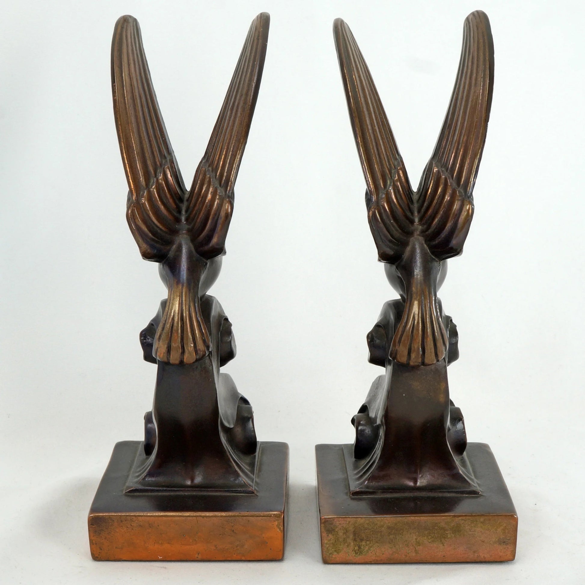 Deco Perched Eagle Bookends Circa 1934 - Bear and Raven Antiques