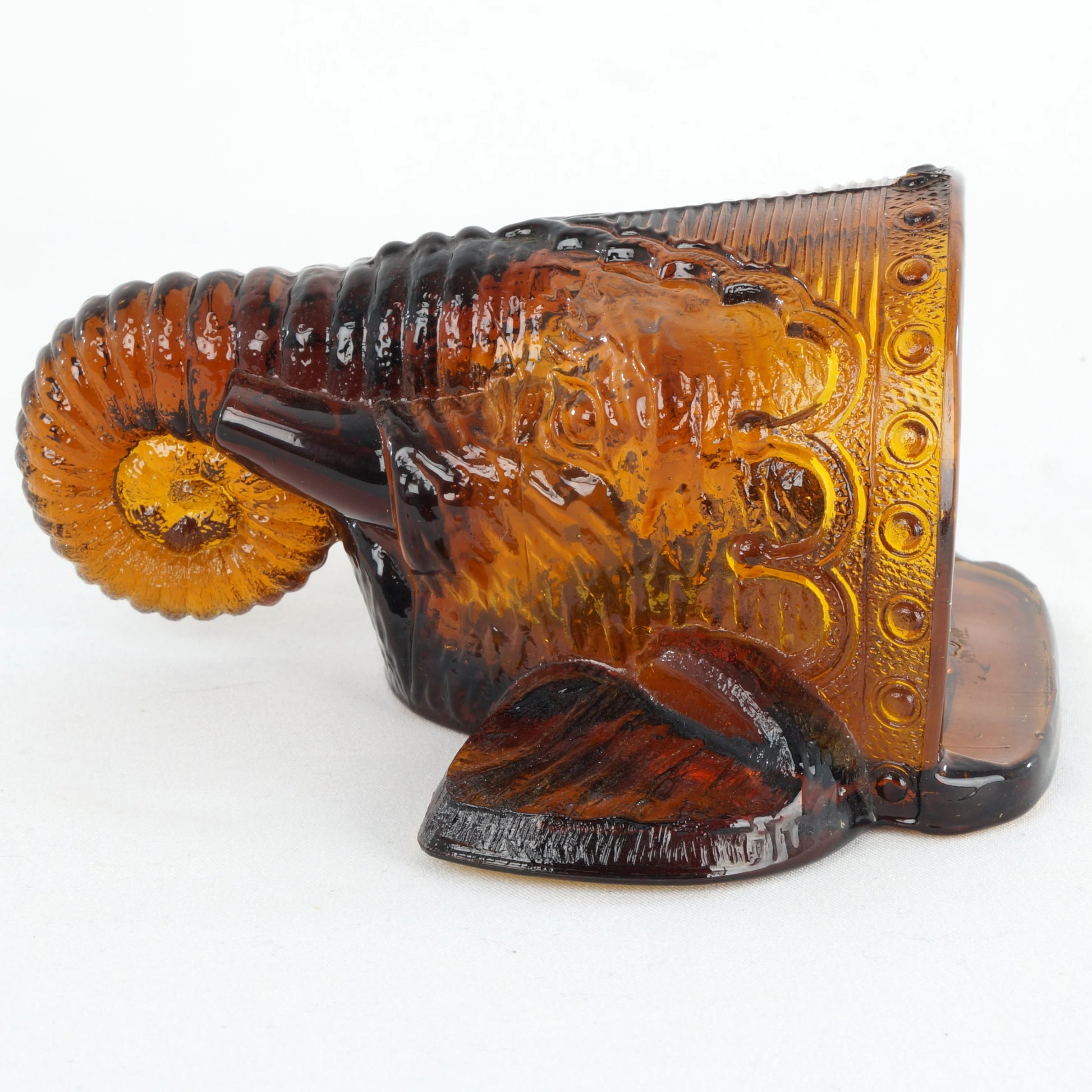 EAPG Amber Glass Elephant Wall Pocket Matchstick Holder Circa 1890 - Bear and Raven Antiques