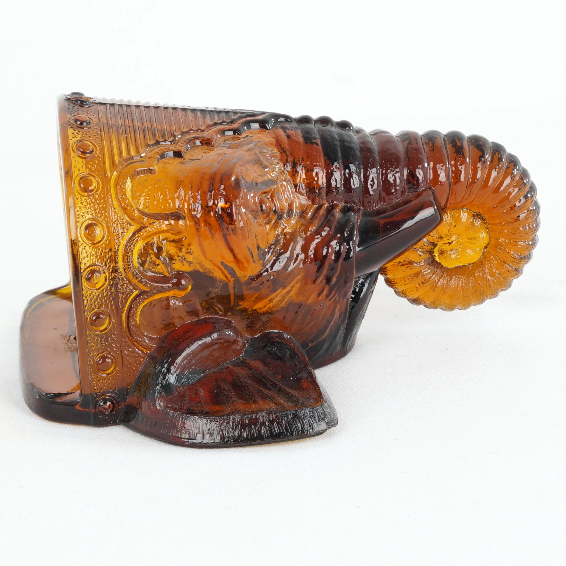 EAPG Amber Glass Elephant Wall Pocket Matchstick Holder Circa 1890 - Bear and Raven Antiques