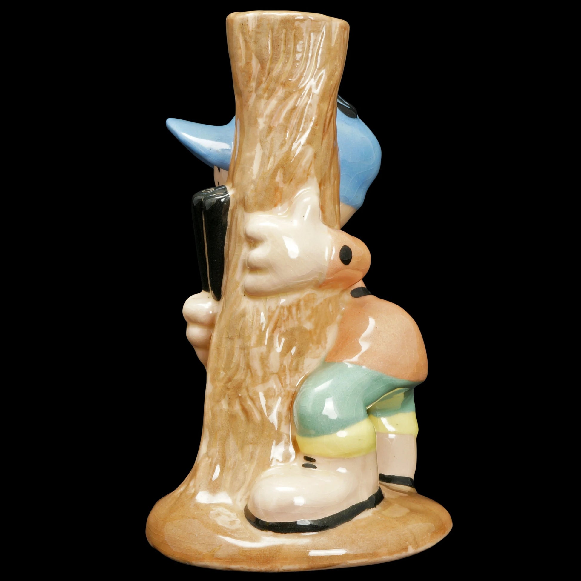 Elmer Fudd Behind Tree Ceramic Figural Vase Evan K. Shaw Laguna Pottery 1940’s - Bear and Raven Antiques