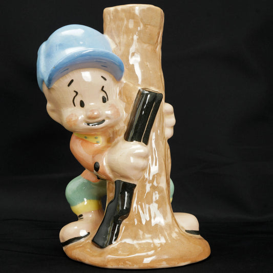 Elmer Fudd Behind Tree Ceramic Figural Vase Evan K. Shaw Laguna Pottery 1940’s - Bear and Raven Antiques