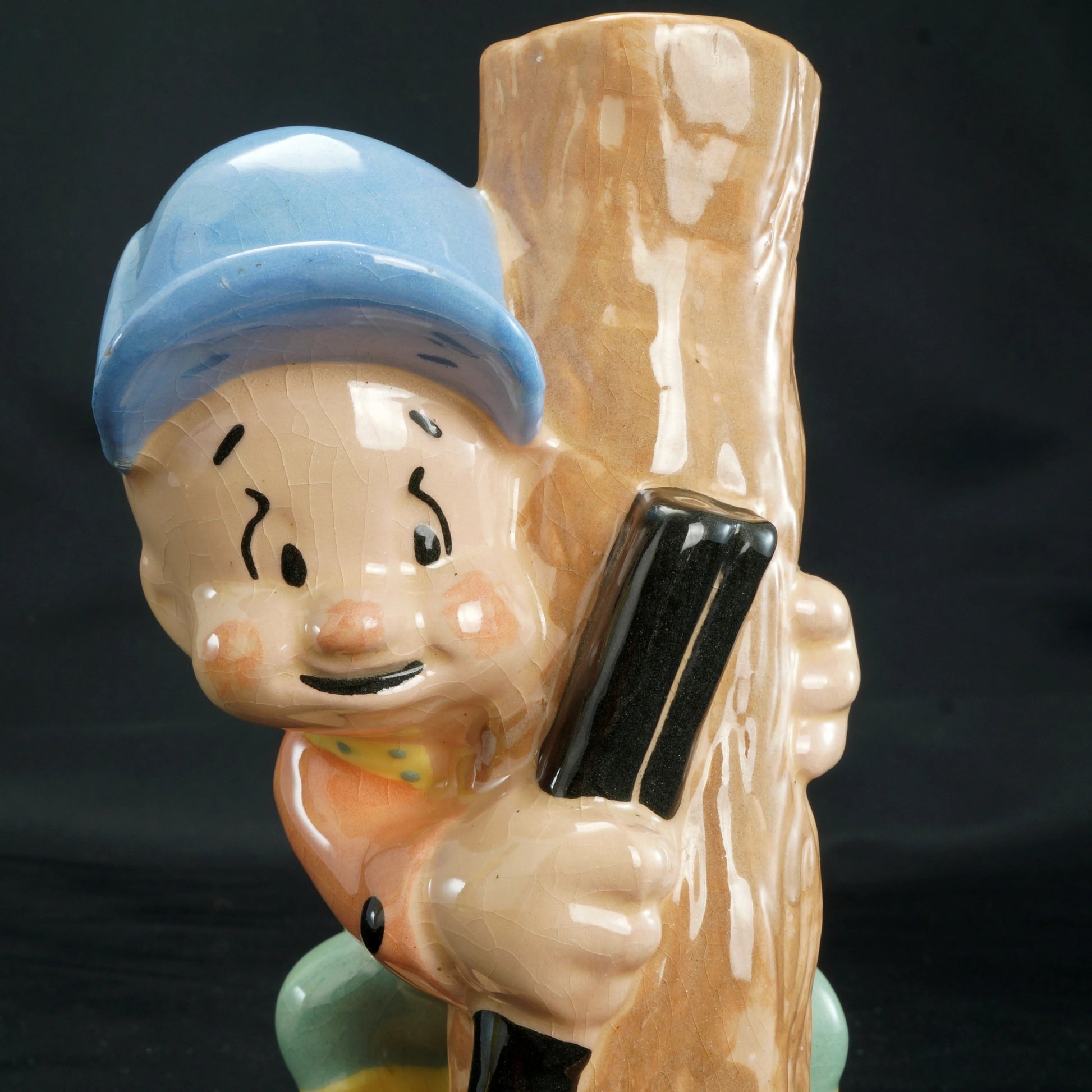 Elmer Fudd Behind Tree Ceramic Figural Vase Evan K. Shaw Laguna Pottery 1940’s - Bear and Raven Antiques