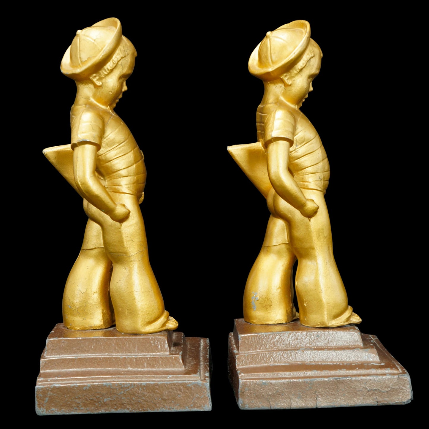 Frankart Sailor Boy Bookends Circa 1930 - Bear and Raven Antiques