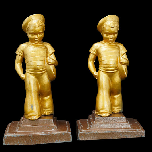 Frankart Sailor Boy Bookends Circa 1930 - Bear and Raven Antiques