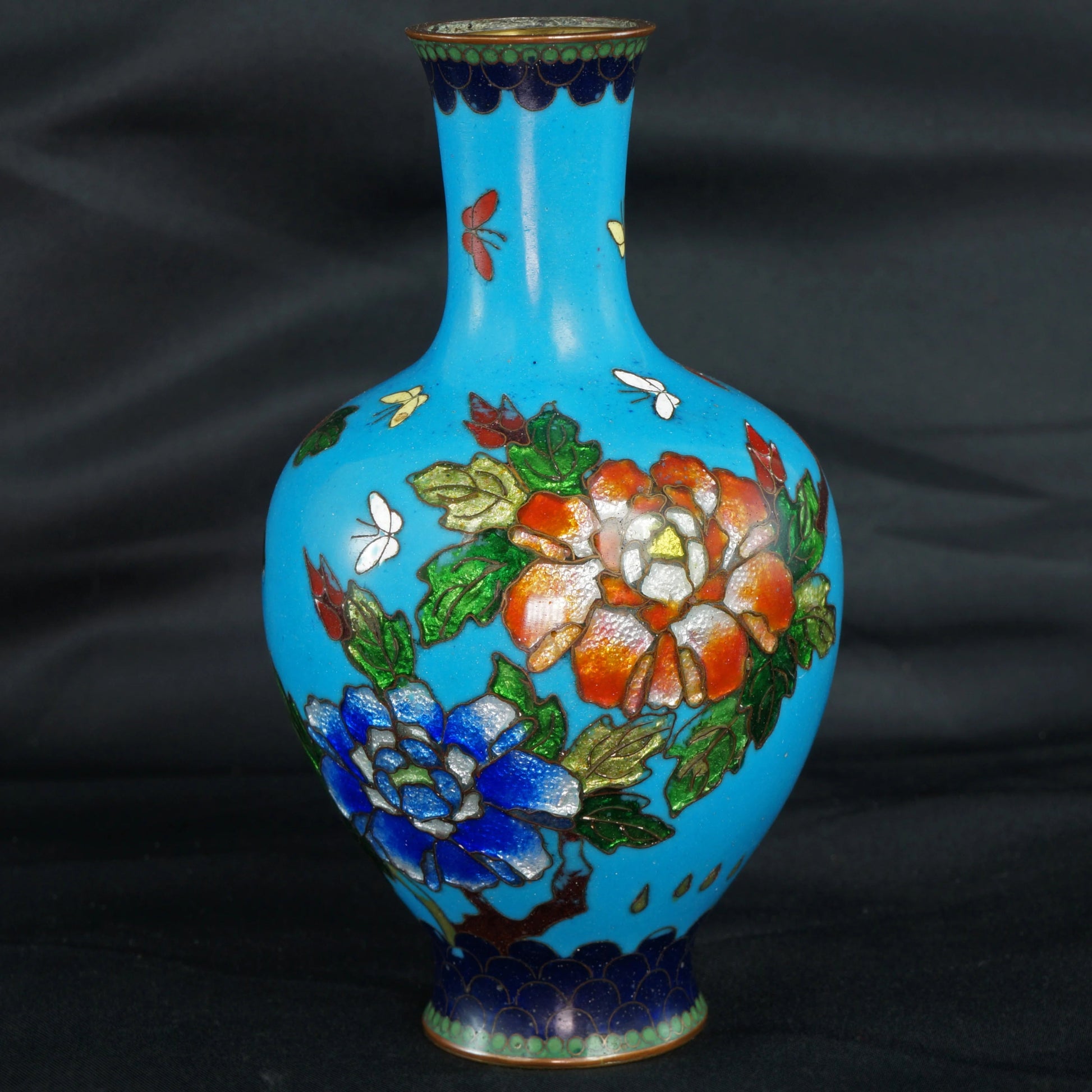 Japanese Taisho/Showa Ginbari Floral Vase c 1920 - Bear and Raven Antiques