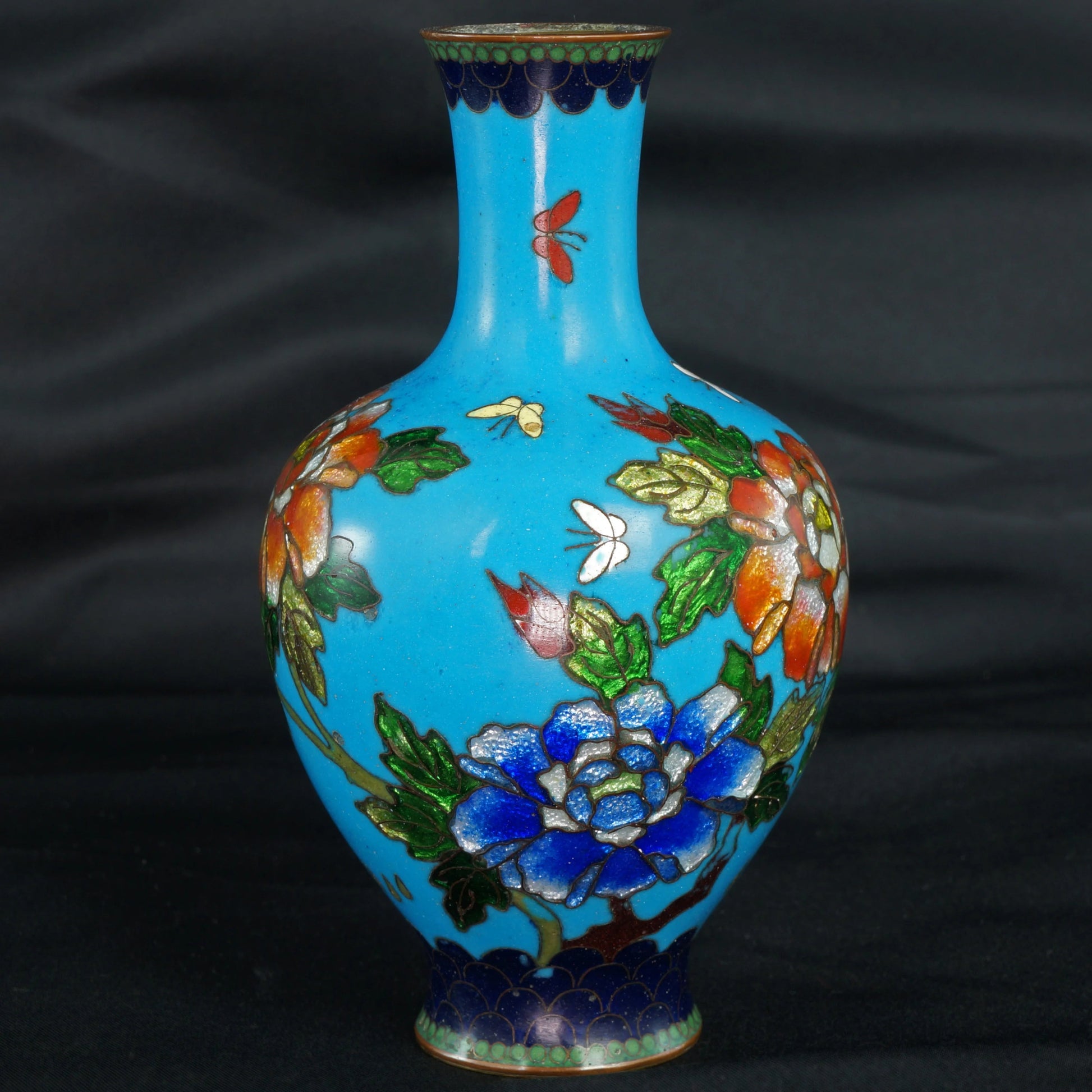 Japanese Taisho/Showa Ginbari Floral Vase c 1920 - Bear and Raven Antiques