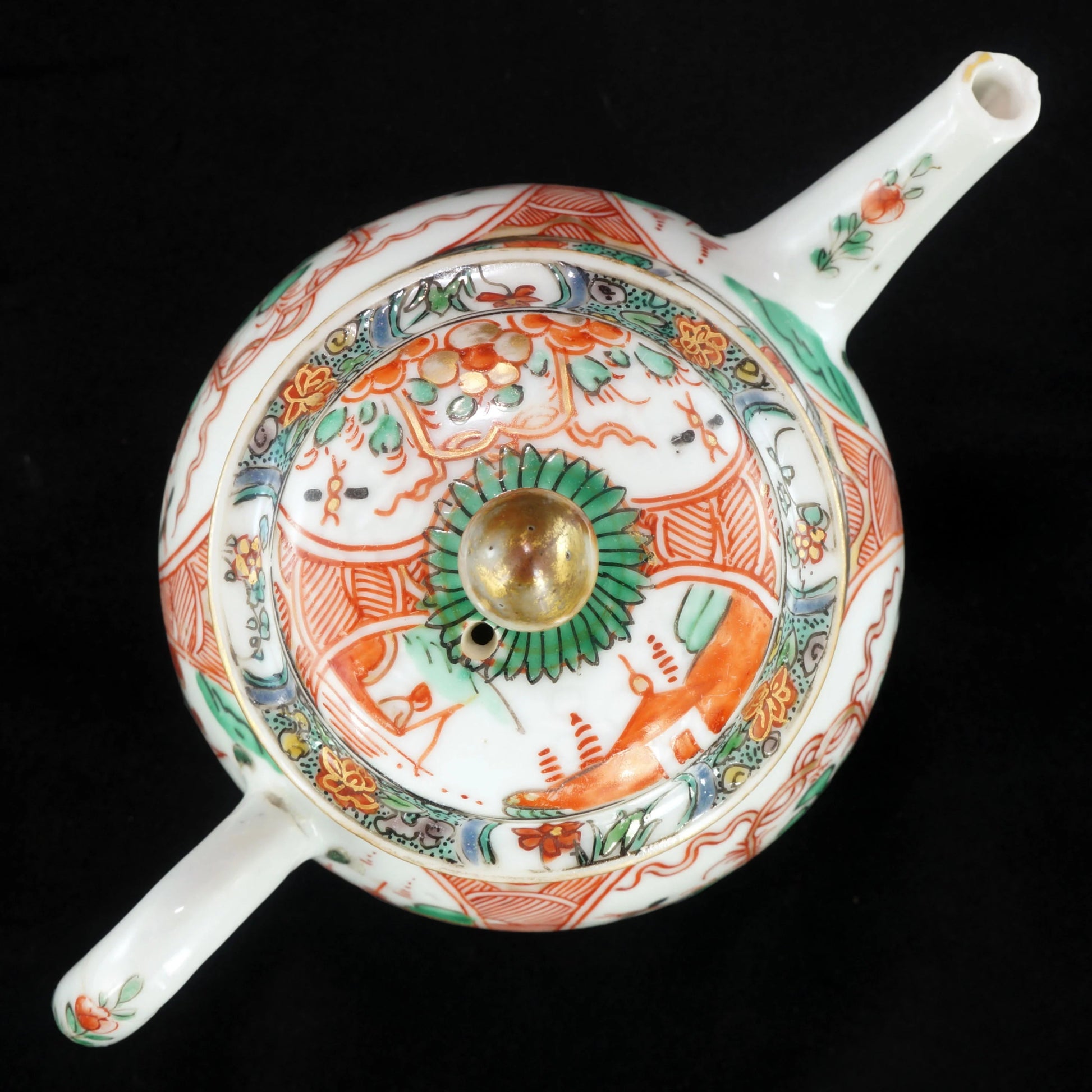 Kangxi/ Yongzheng Chinese Polychrome Teapot 17/18th Century - Bear and Raven Antiques