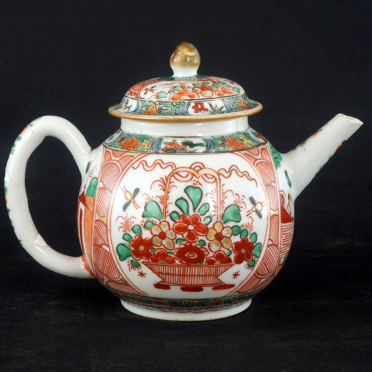 Kangxi/ Yongzheng Chinese Polychrome Teapot 17/18th Century - Bear and Raven Antiques