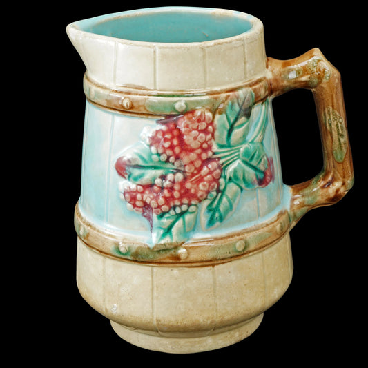 Majolica Berry Cream Pitcher 19th Century - Bear and Raven Antiques