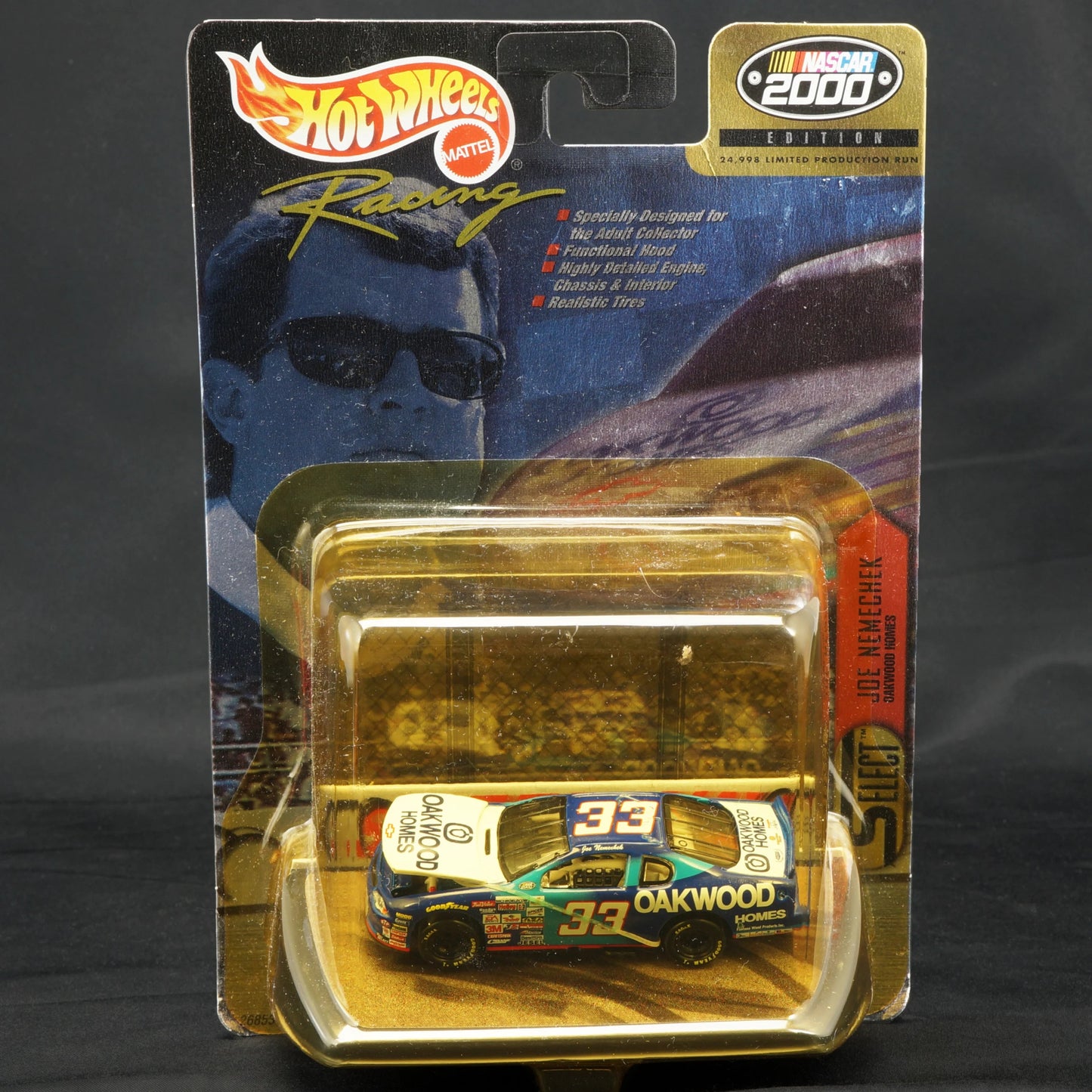 Mattel Hot Wheels Racing Nascar 2000 Edition Car #33 Chevrolet Monte Carlo Joe Nemechek Oakwood Homes- NIB - Bear and Raven Antiques