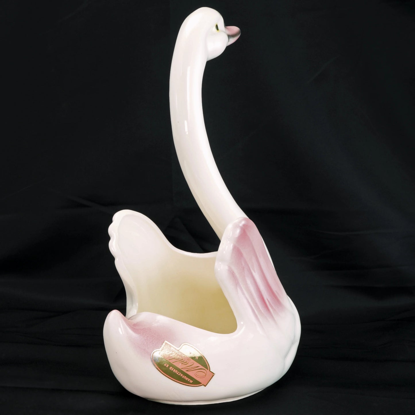 Mid Century Maddux California Pottery Pink Swan Planter 1950’s - Bear and Raven Antiques