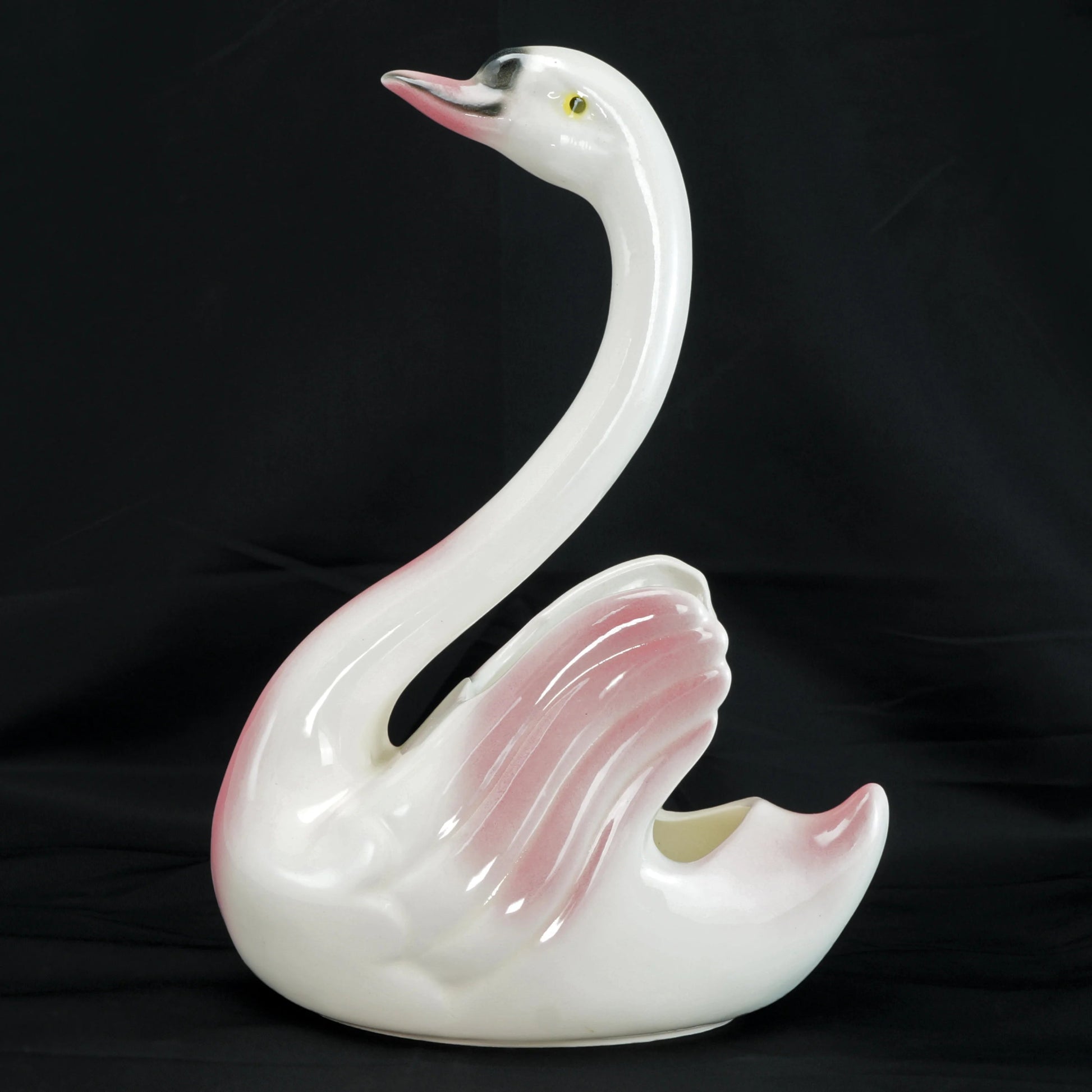 Mid Century Maddux California Pottery Pink Swan Planter 1950’s - Bear and Raven Antiques