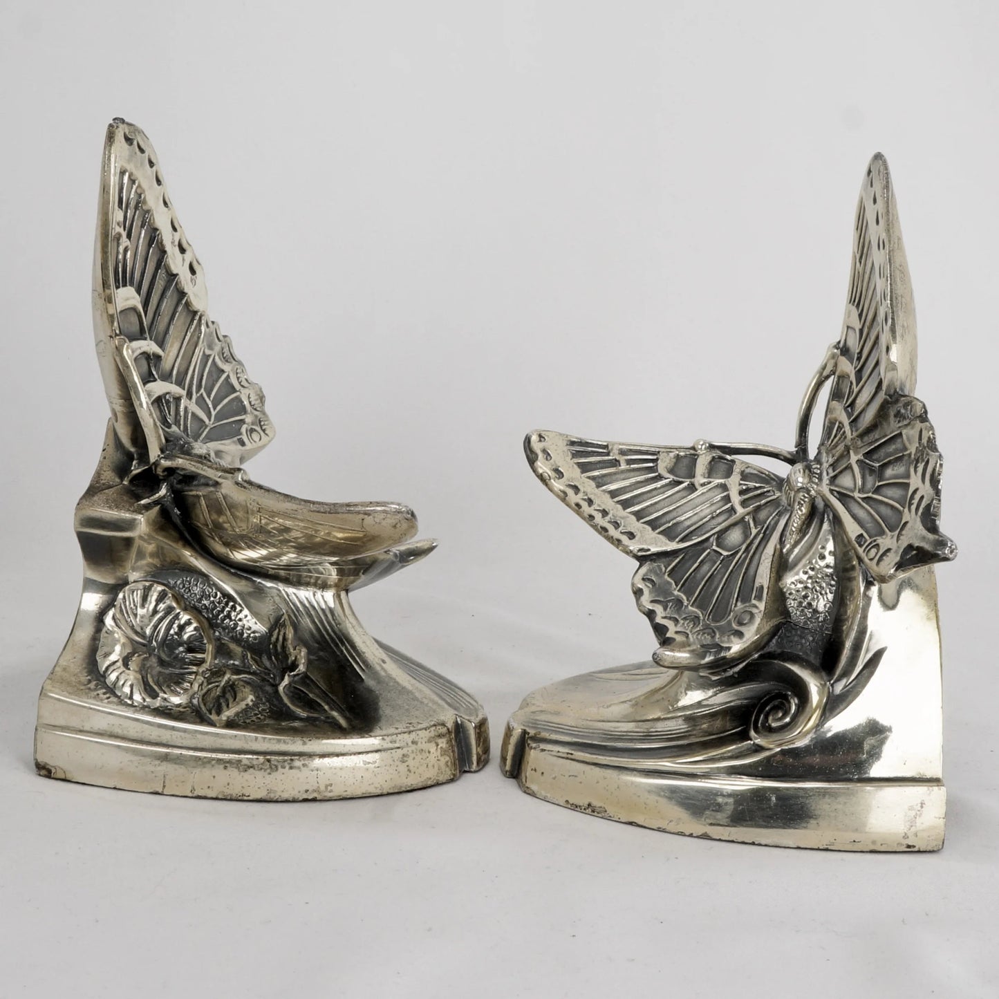 Pair Art Deco Butterfly Bookends PM Craftsman 1930's - Bear and Raven Antiques