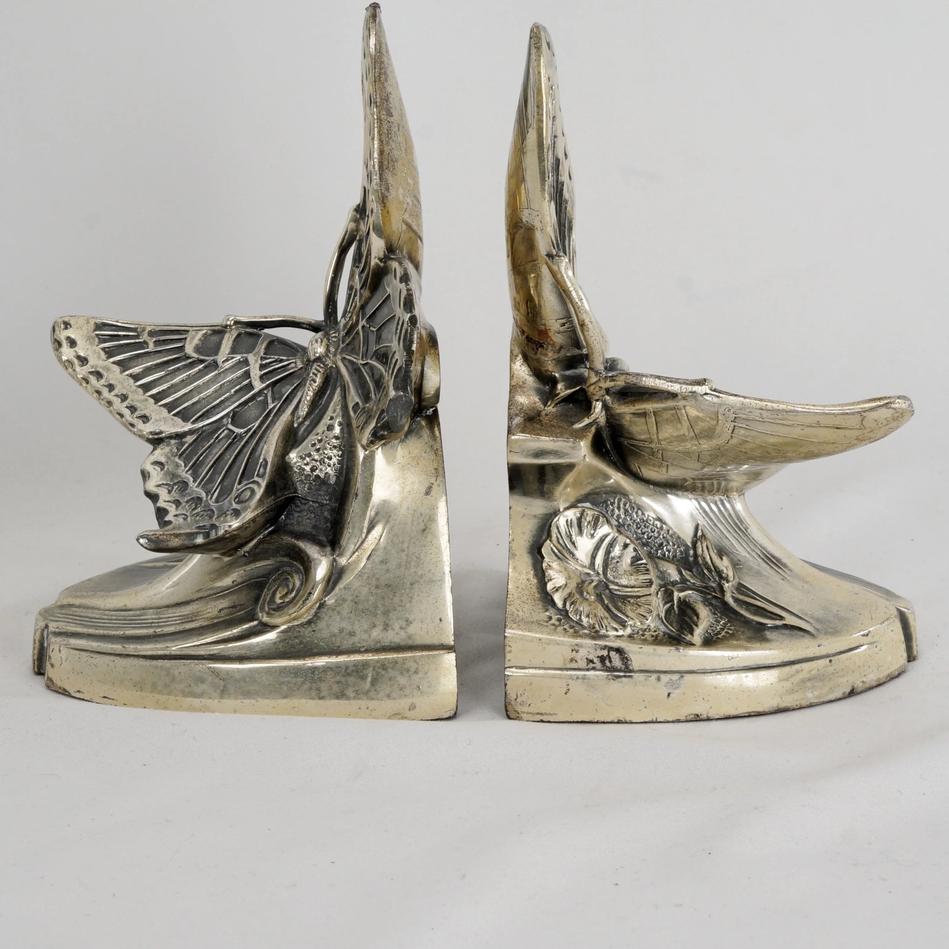 Pair Art Deco Butterfly Bookends PM Craftsman 1930's - Bear and Raven Antiques