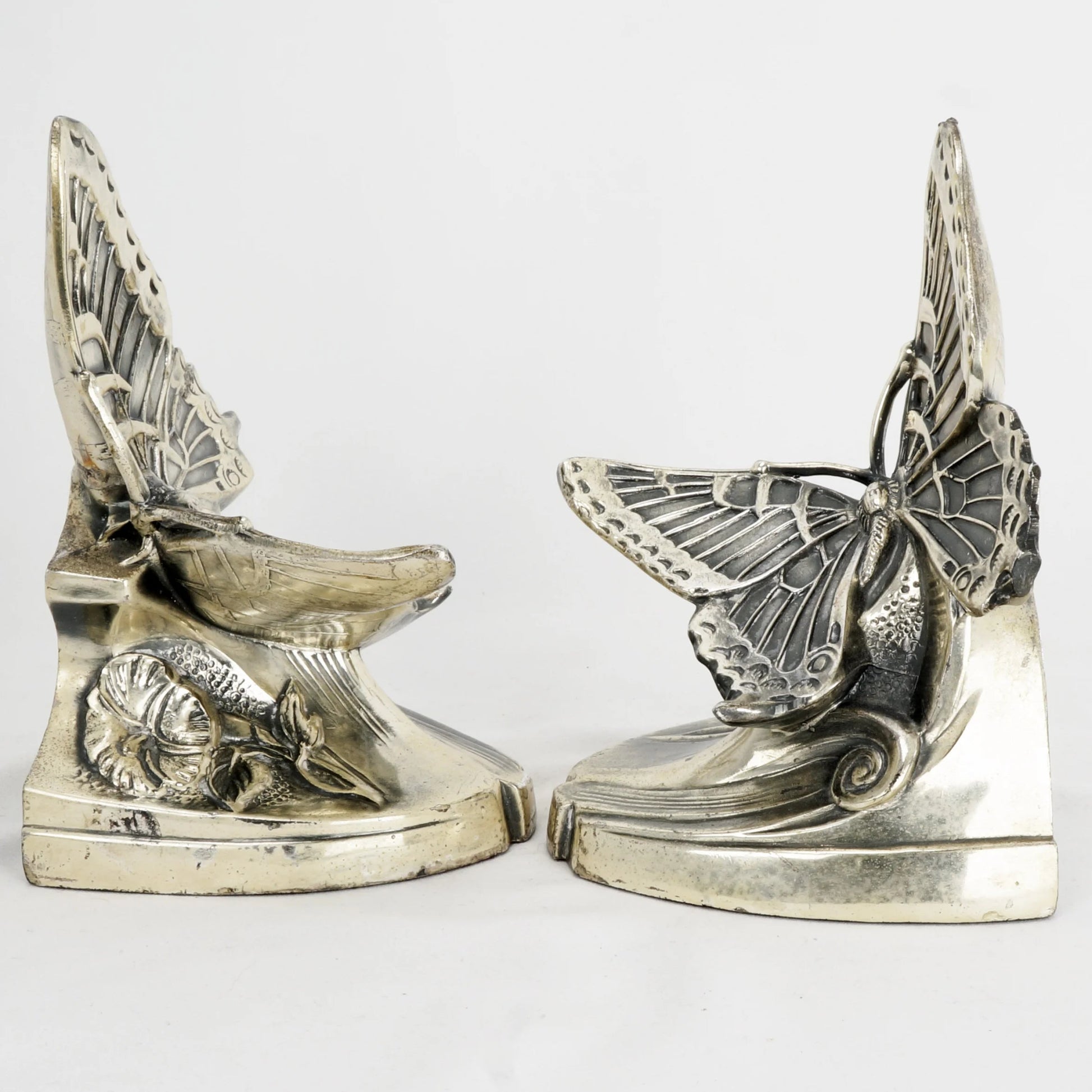 Pair Art Deco Butterfly Bookends PM Craftsman 1930's - Bear and Raven Antiques