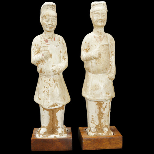 Pair of Chinese Tang Terracotta Warrior Figures 618 to 907 - Bear and Raven Antiques