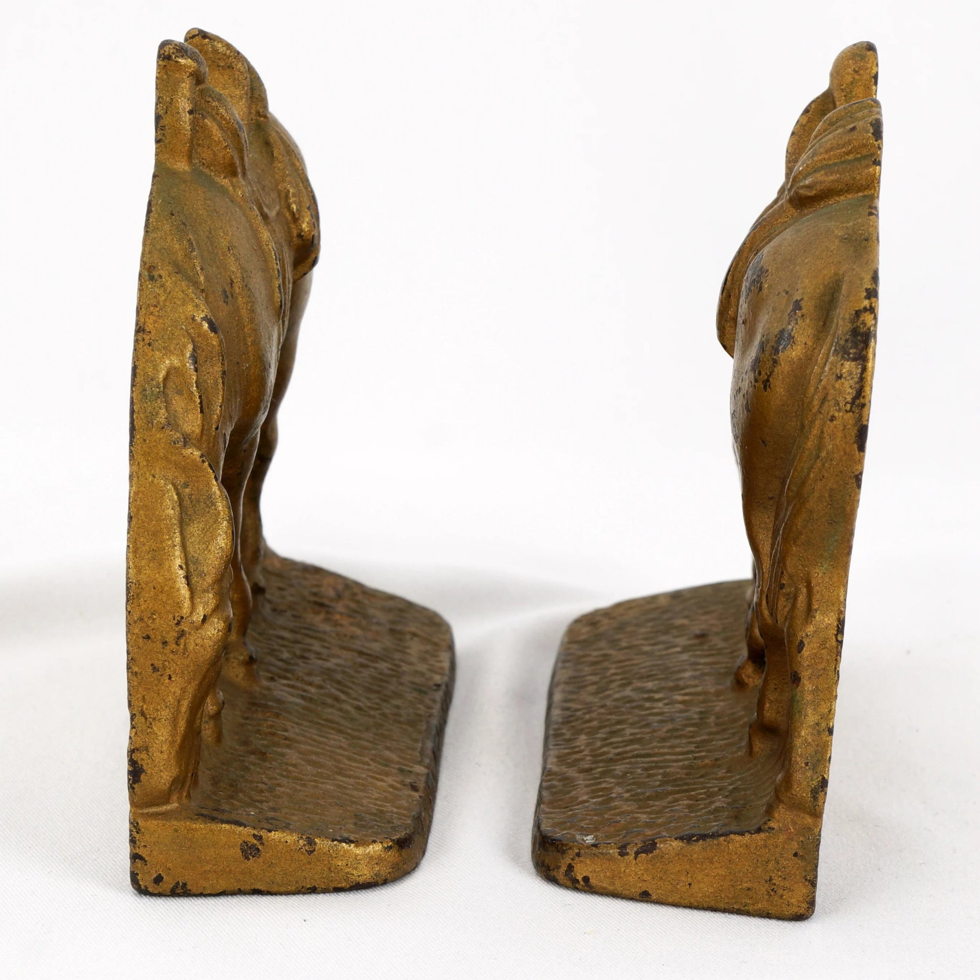 Pair of Riderless Horse Bookends Cast Iron 1920's - Bear and Raven Antiques