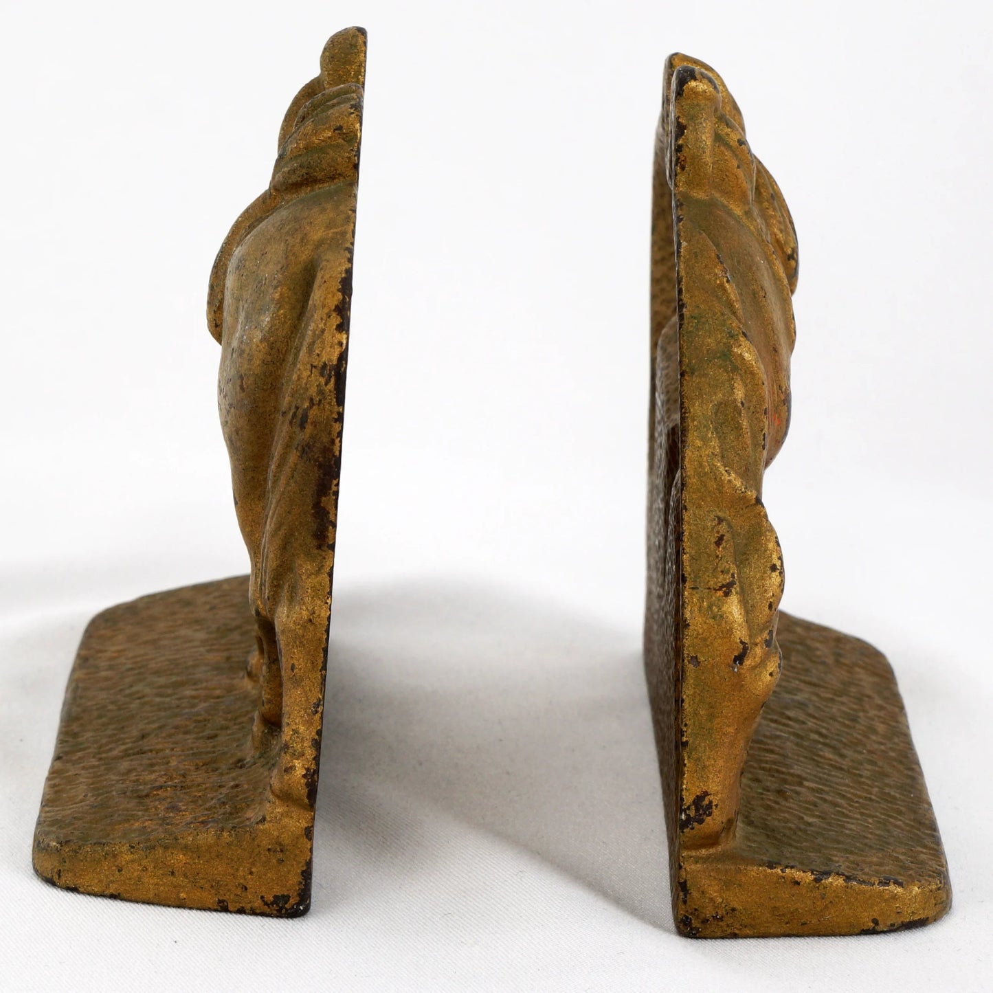 Pair of Riderless Horse Bookends Cast Iron 1920's - Bear and Raven Antiques