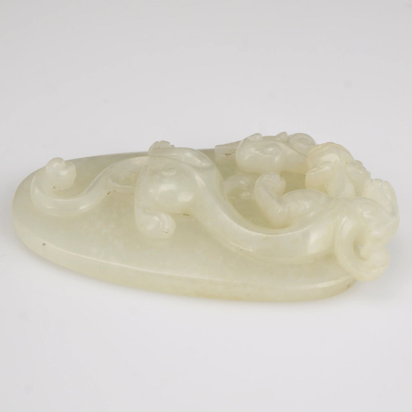 Qing Chinese Jade Chimera Pendant Plaque Pale Green 18/19th Century - Bear and Raven Antiques